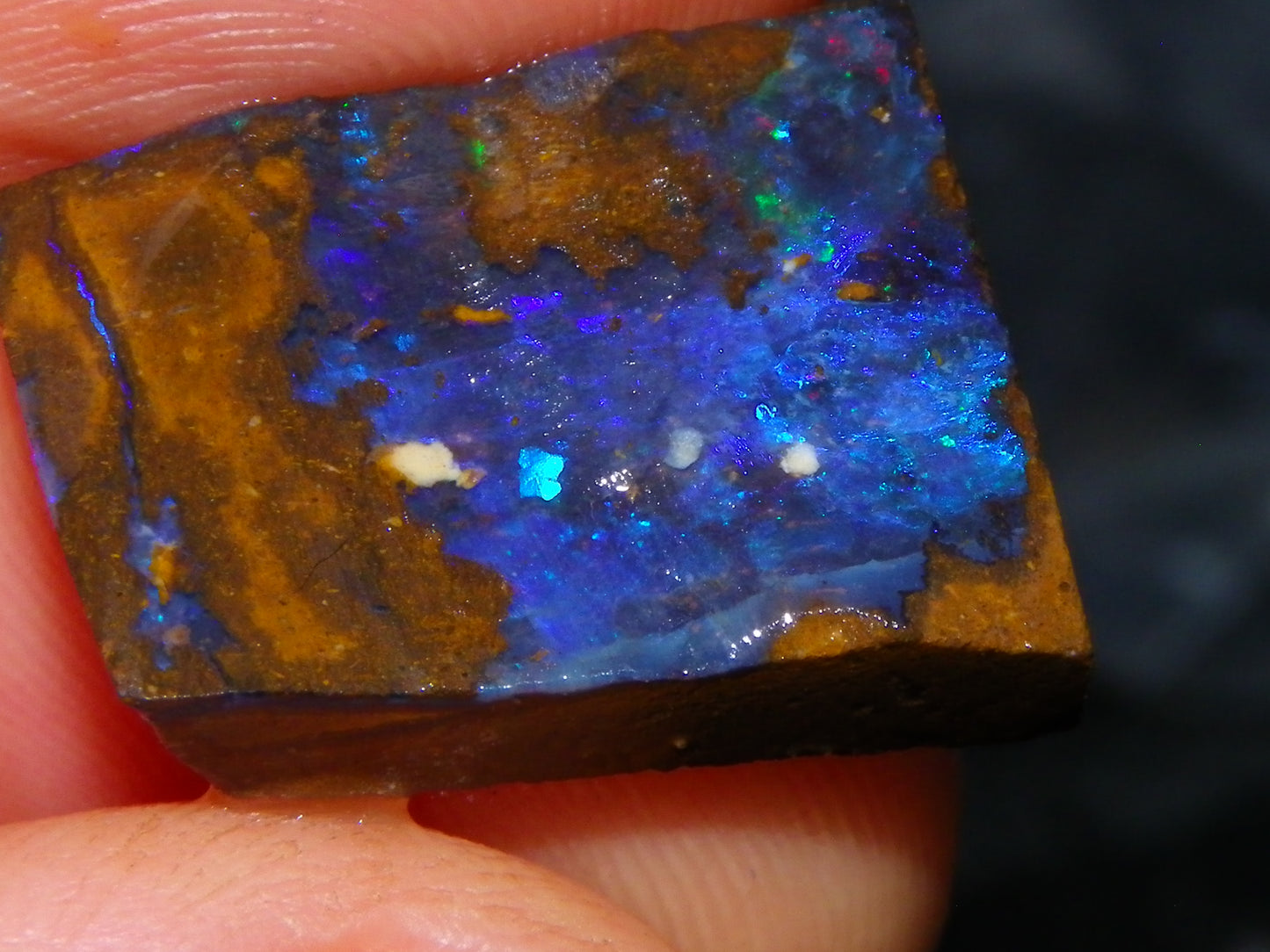 Nice Rough Boulder Opal Parcel 241cts Purple/Blue/Green Fires Crystal Ironstone Australia