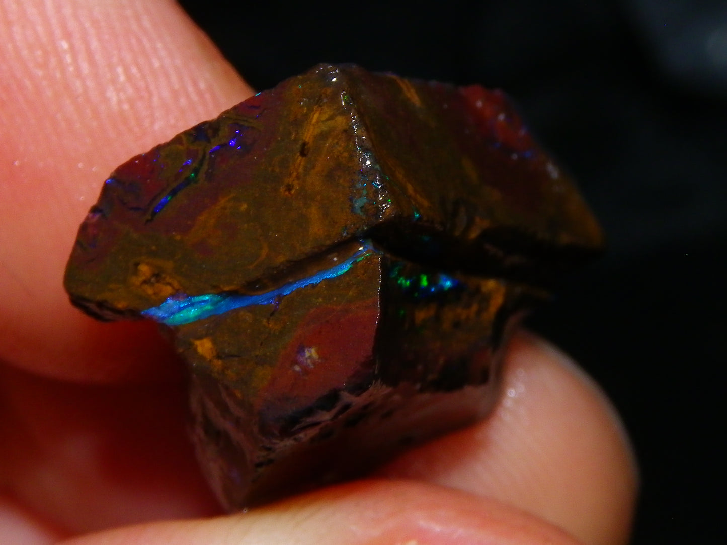 Nice Rough Boulder Opal Parcel 241cts Purple/Blue/Green Fires Crystal Ironstone Australia