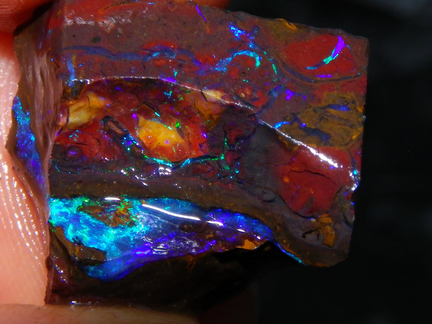 Nice Rough Boulder Opal Parcel 241cts Purple/Blue/Green Fires Crystal Ironstone Australia