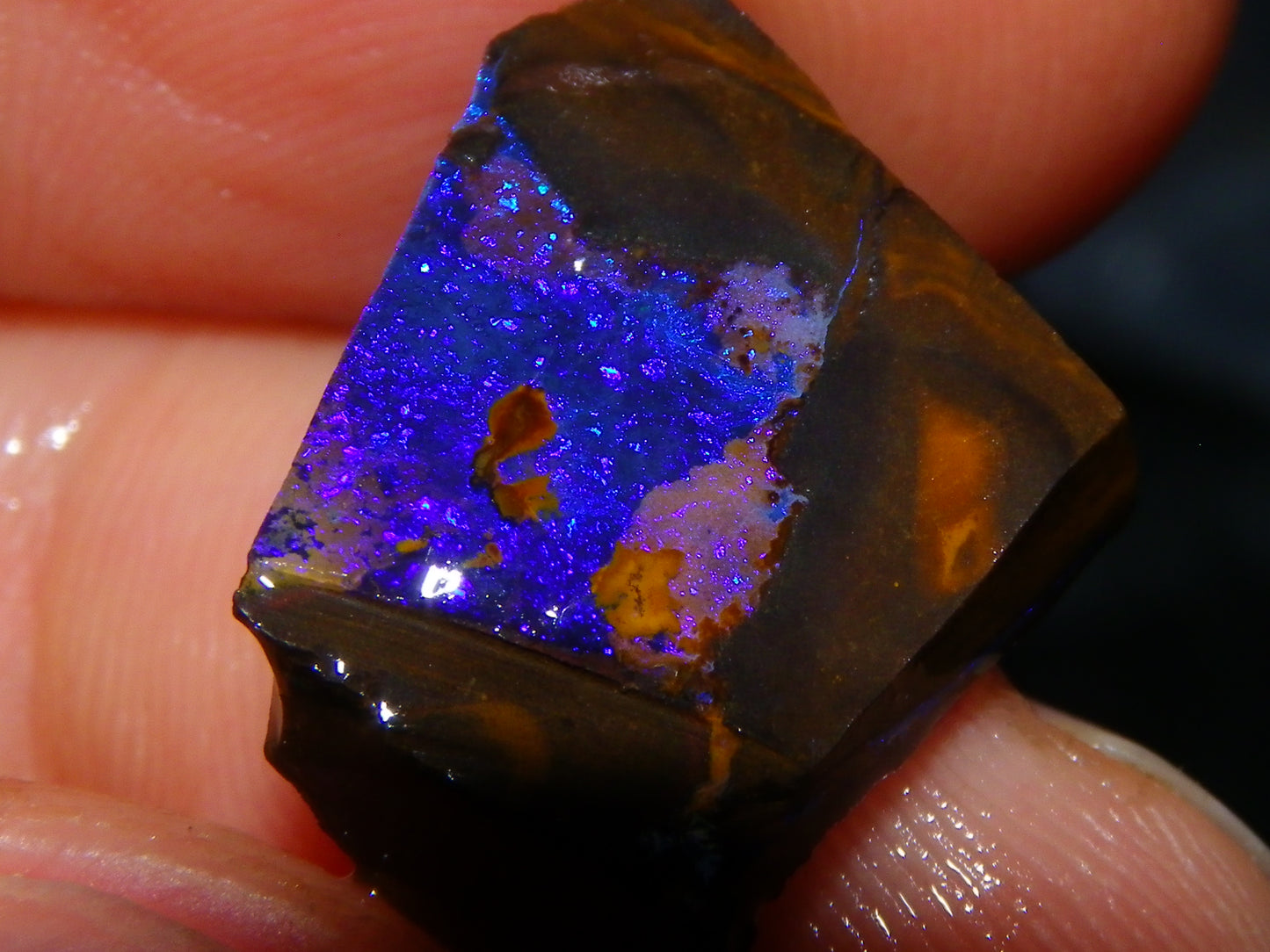 Nice Rough Boulder Opal Parcel 241cts Purple/Blue/Green Fires Crystal Ironstone Australia