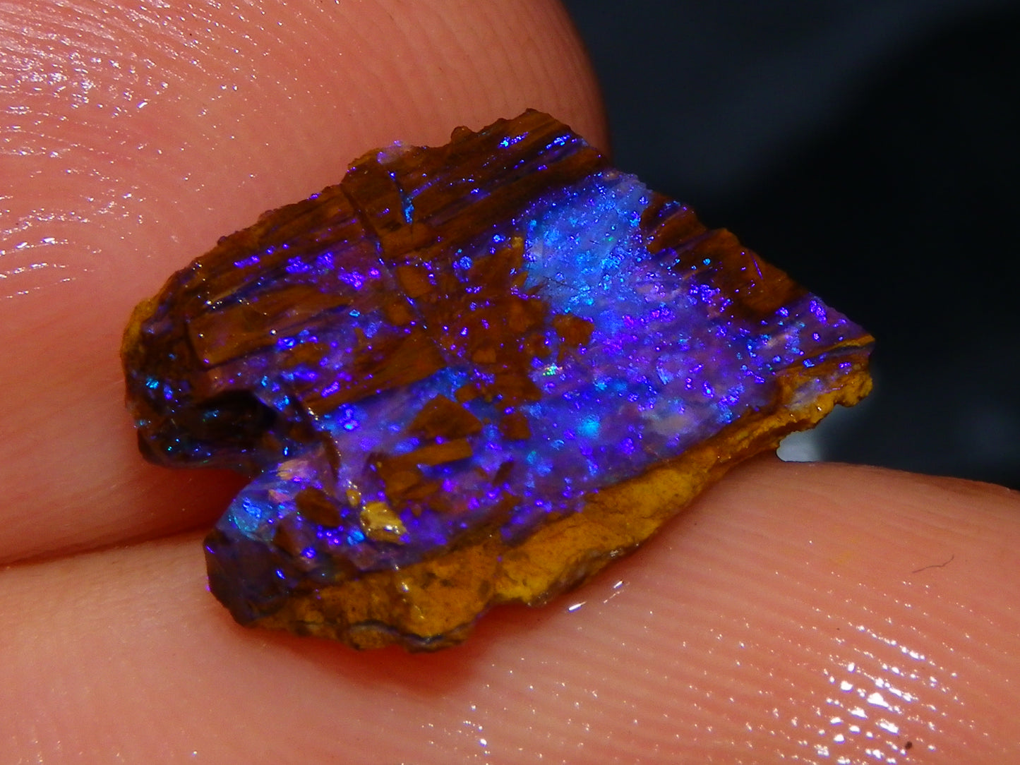 Nice Rough Boulder Opal Parcel 241cts Purple/Blue/Green Fires Crystal Ironstone Australia