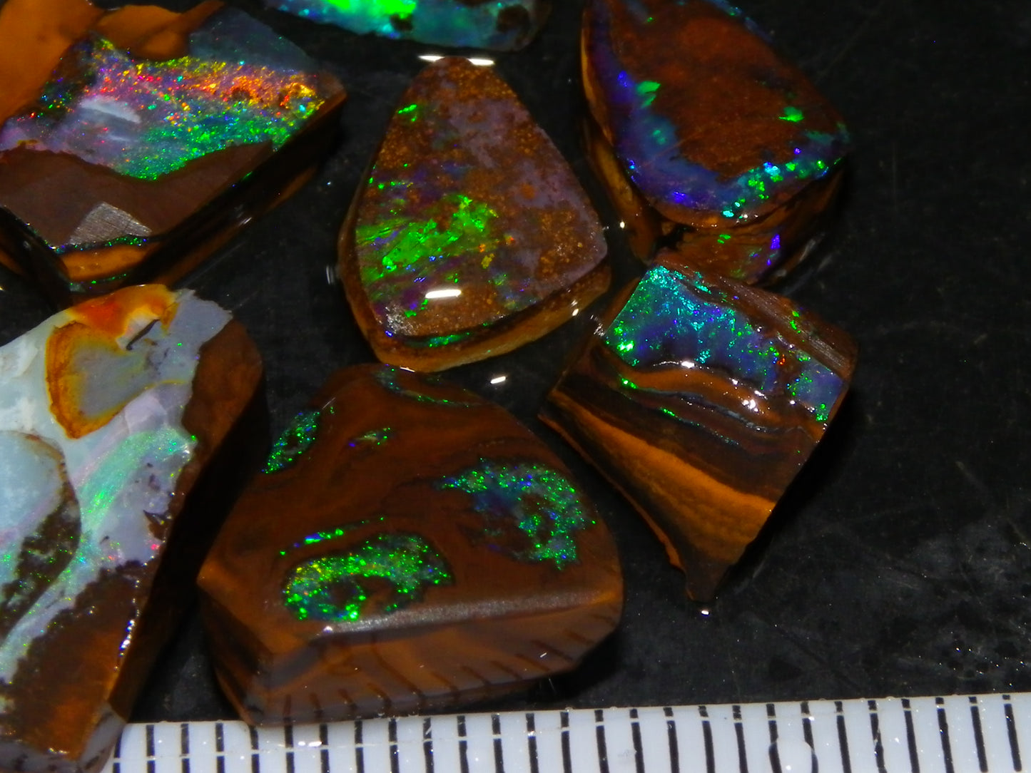 Nice Boulder Opal Rub/Rough Parcel 78cts Multicolour Fires/Patterns Queensland Australia