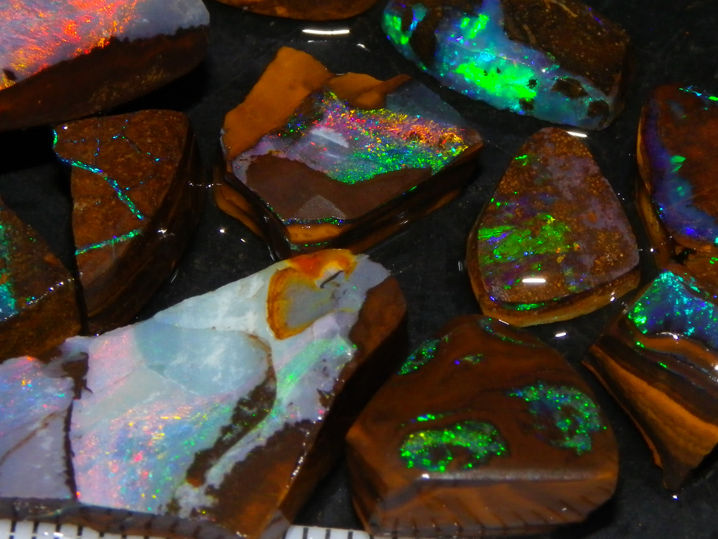 Nice Boulder Opal Rub/Rough Parcel 78cts Multicolour Fires/Patterns Queensland Australia