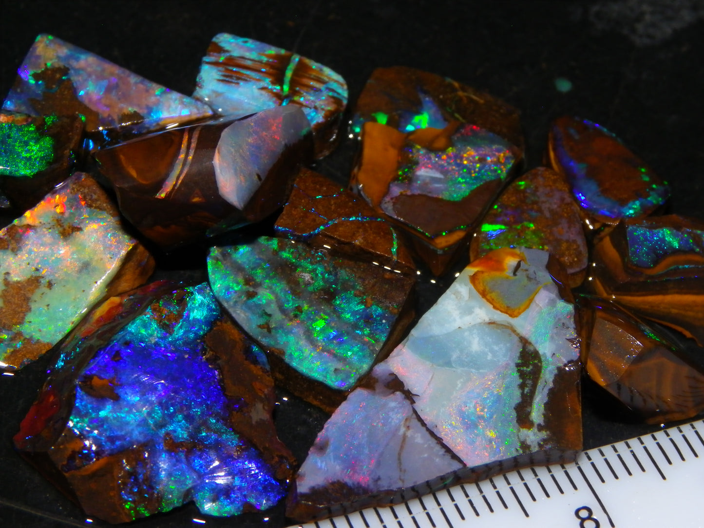 Nice Boulder Opal Rub/Rough Parcel 78cts Multicolour Fires/Patterns Queensland Australia