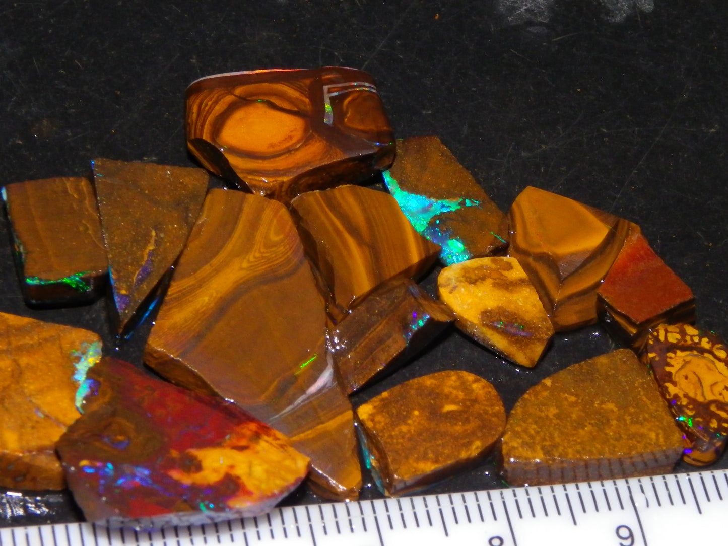 Nice Boulder Opal Rub/Rough Parcel 78cts Multicolour Fires/Patterns Queensland Australia