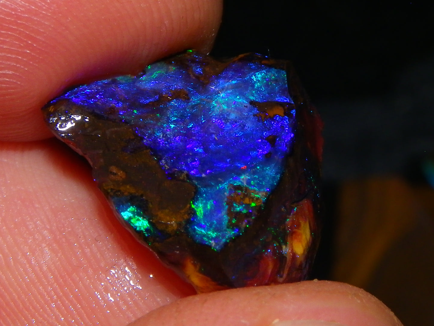 Nice Boulder Opal Rub/Rough Parcel 78cts Multicolour Fires/Patterns Queensland Australia