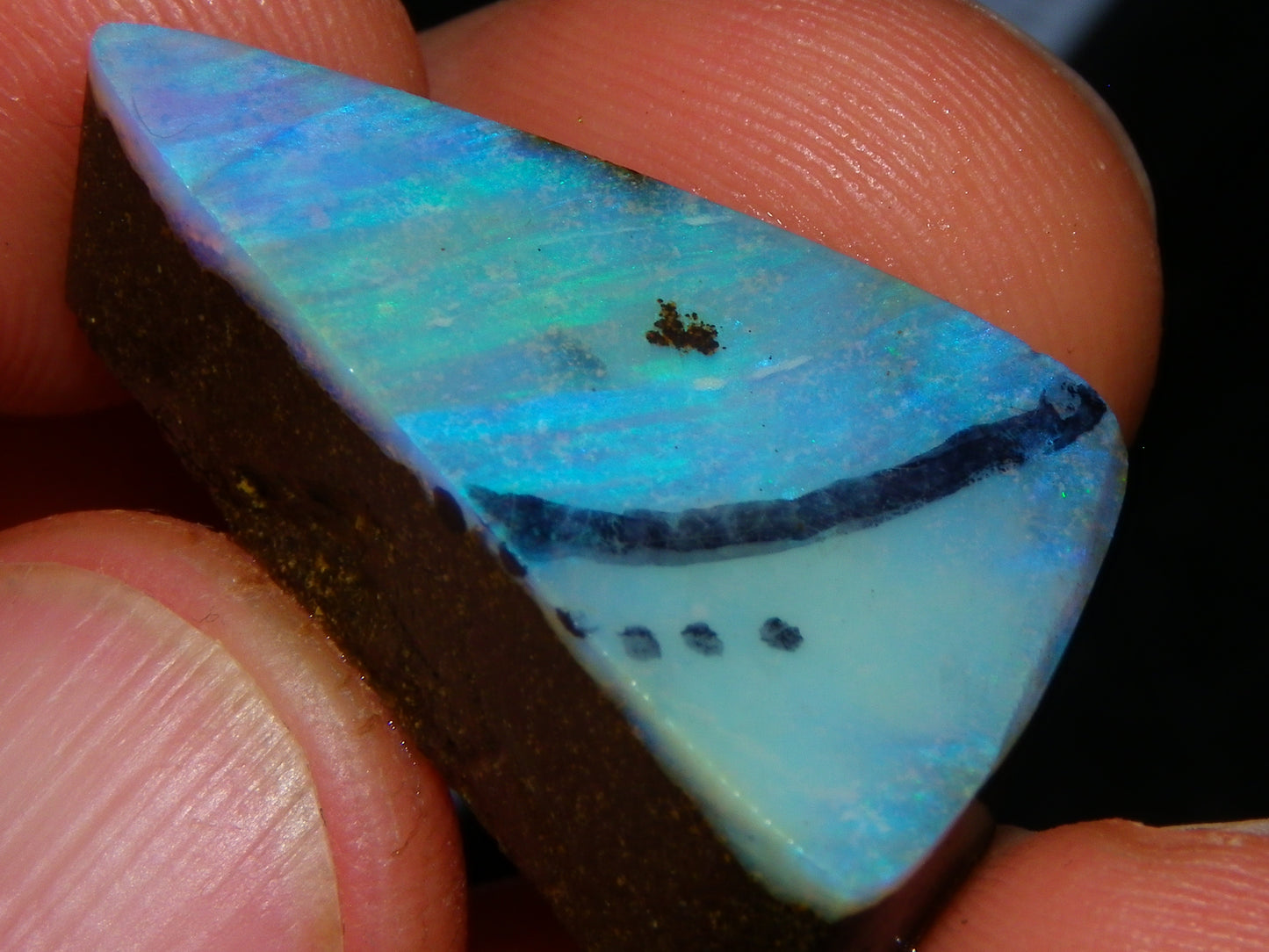 2 Nice Rough/Rubbed Boulder Opals 90.5cts Queensland Australia Green/Blues