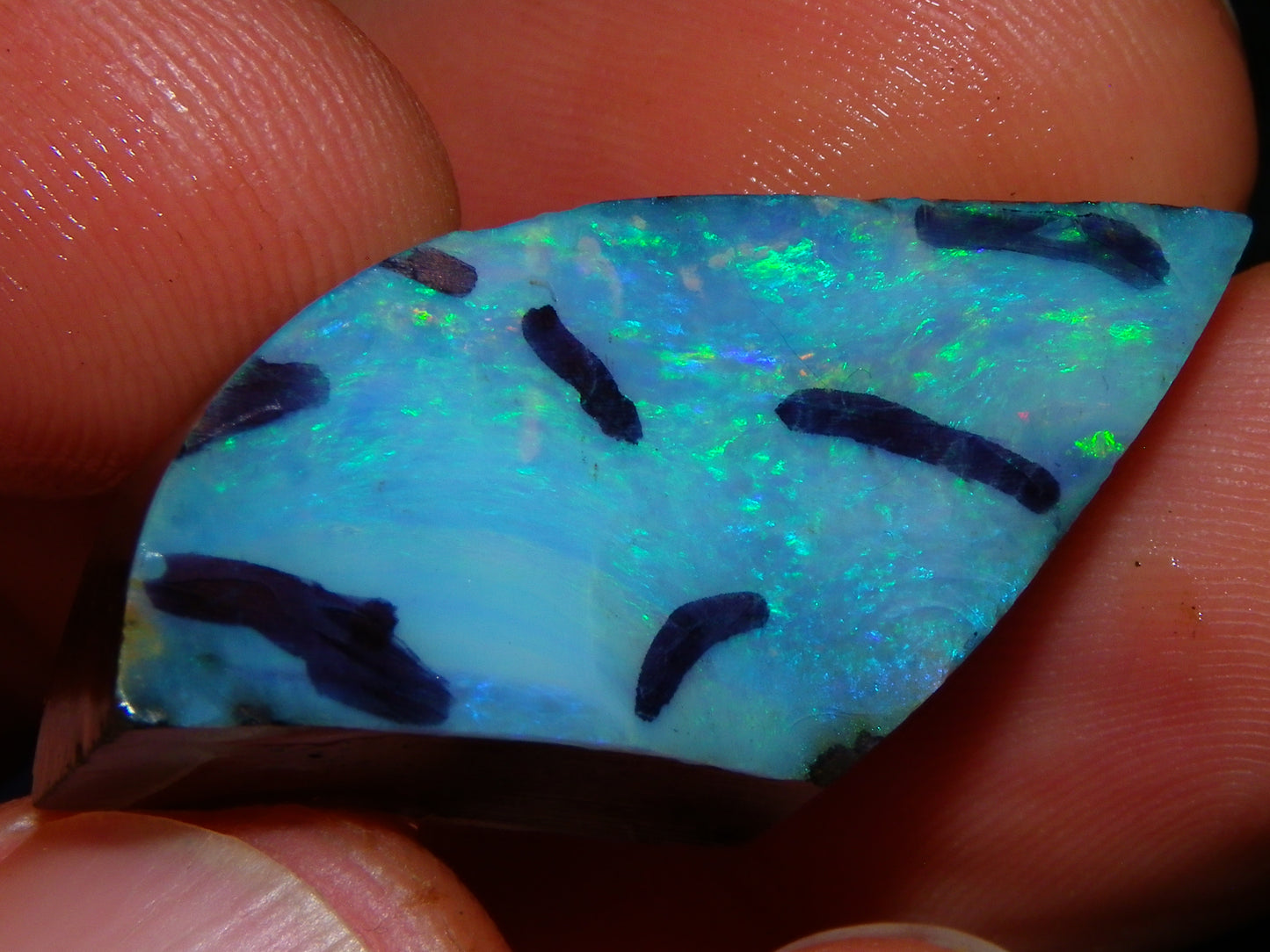 2 Nice Rough/Rubbed Boulder Opals 90.5cts Queensland Australia Green/Blues
