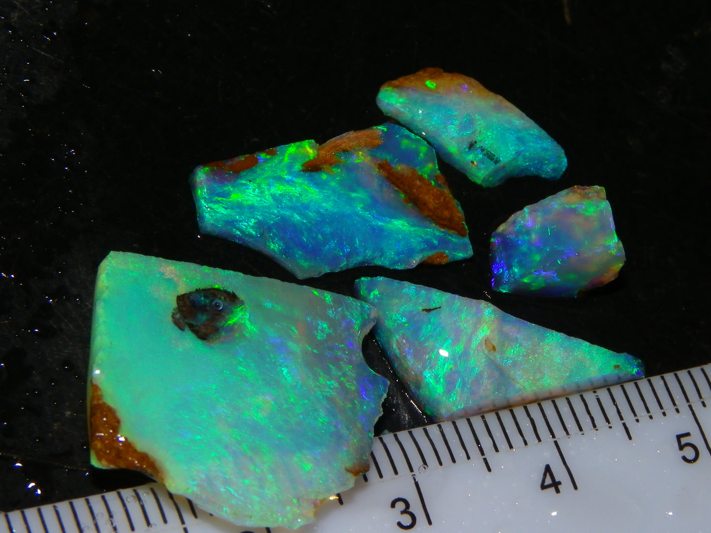 Nice Rough/Sliced Crystal Opal 15.08cts Koroit Queensland Australia Blue/Greens