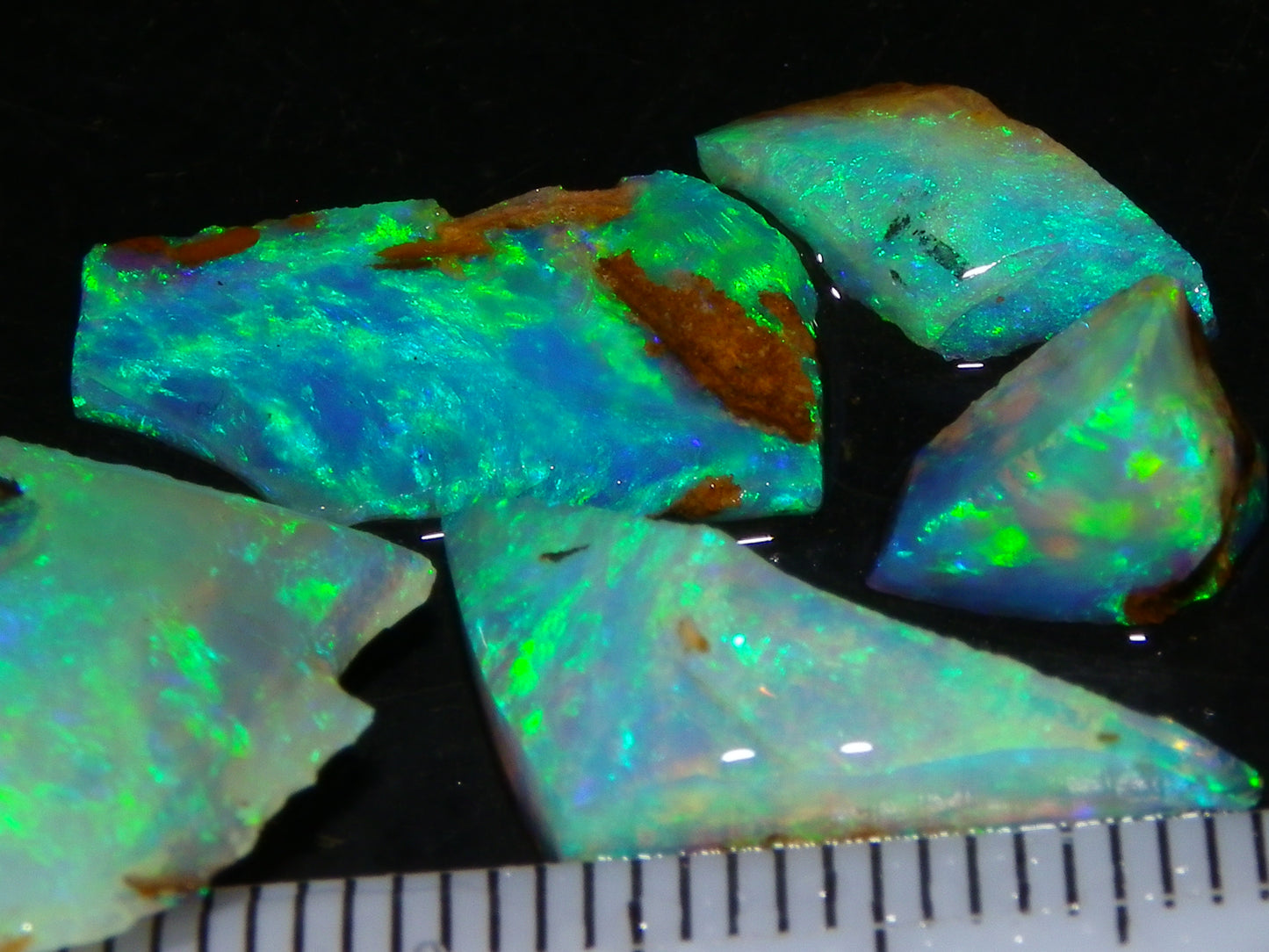 Nice Rough/Sliced Crystal Opal 15.08cts Koroit Queensland Australia Blue/Greens