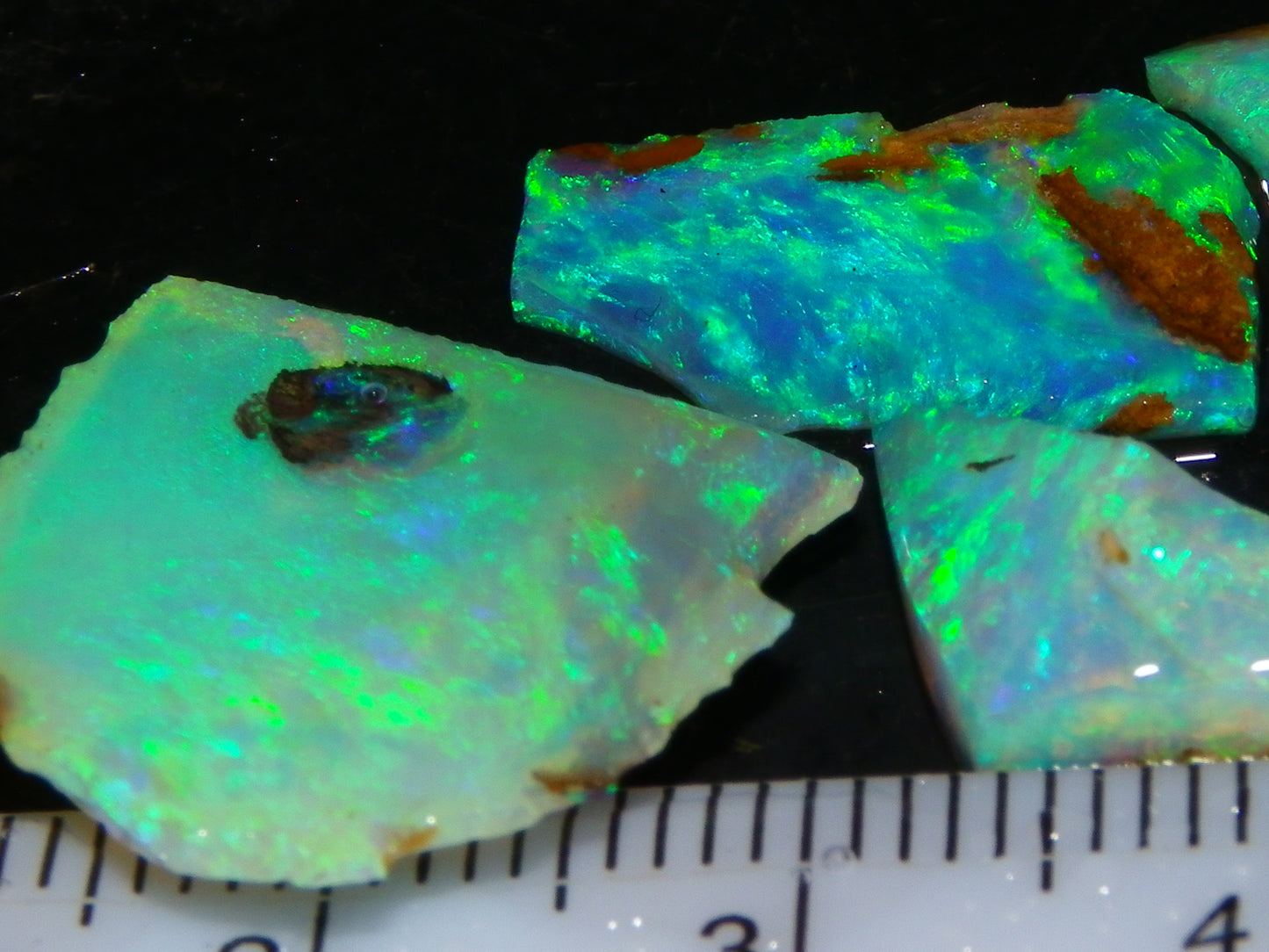 Nice Rough/Sliced Crystal Opal 15.08cts Koroit Queensland Australia Blue/Greens