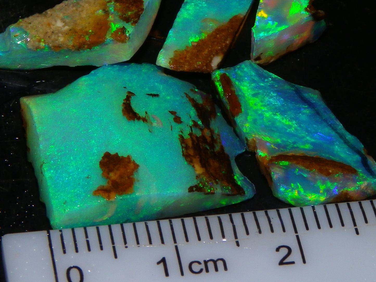 Nice Rough/Sliced Crystal Opal 15.08cts Koroit Queensland Australia Blue/Greens