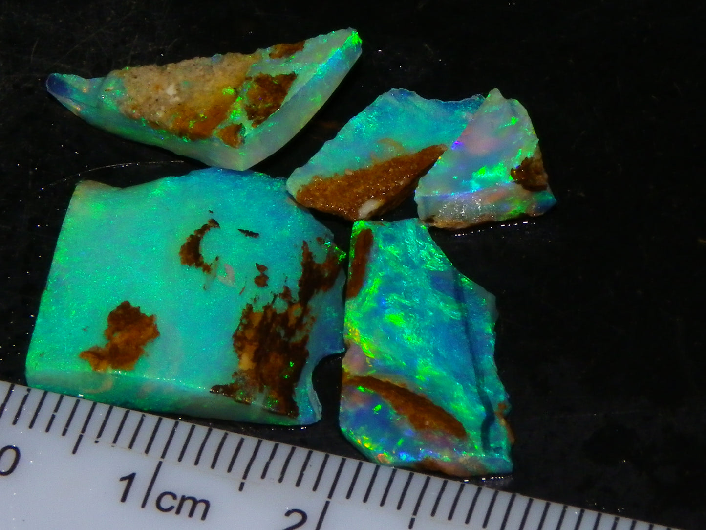 Nice Rough/Sliced Crystal Opal 15.08cts Koroit Queensland Australia Blue/Greens