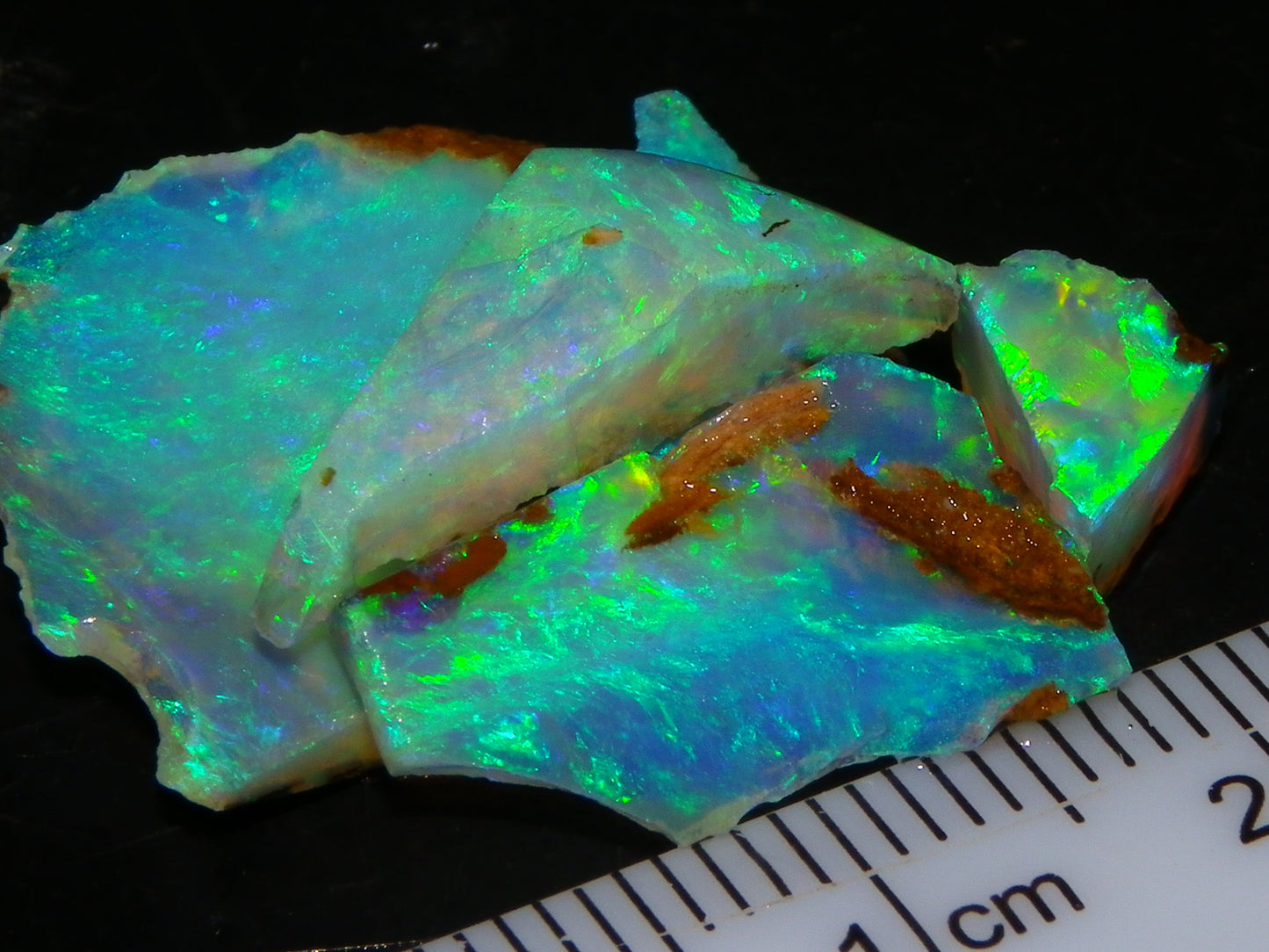 Nice Rough/Sliced Crystal Opal 15.08cts Koroit Queensland Australia Blue/Greens