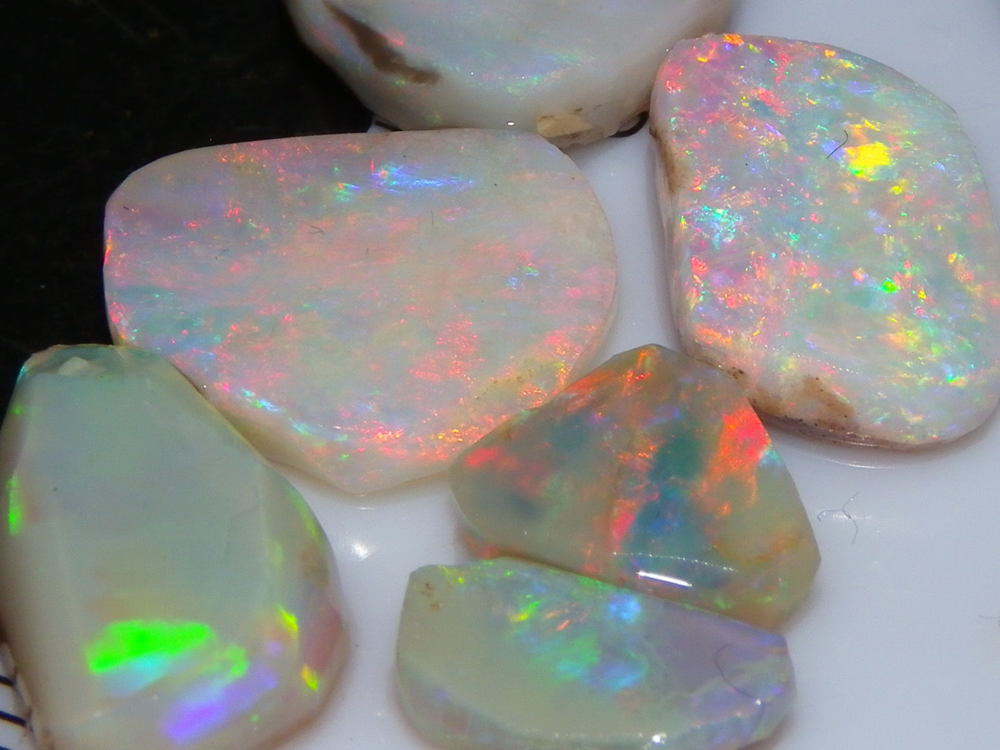 6 Coober Pedy Seam Opal Rubs/Rough Parcel 12.06cts Multicolour Fires Australia