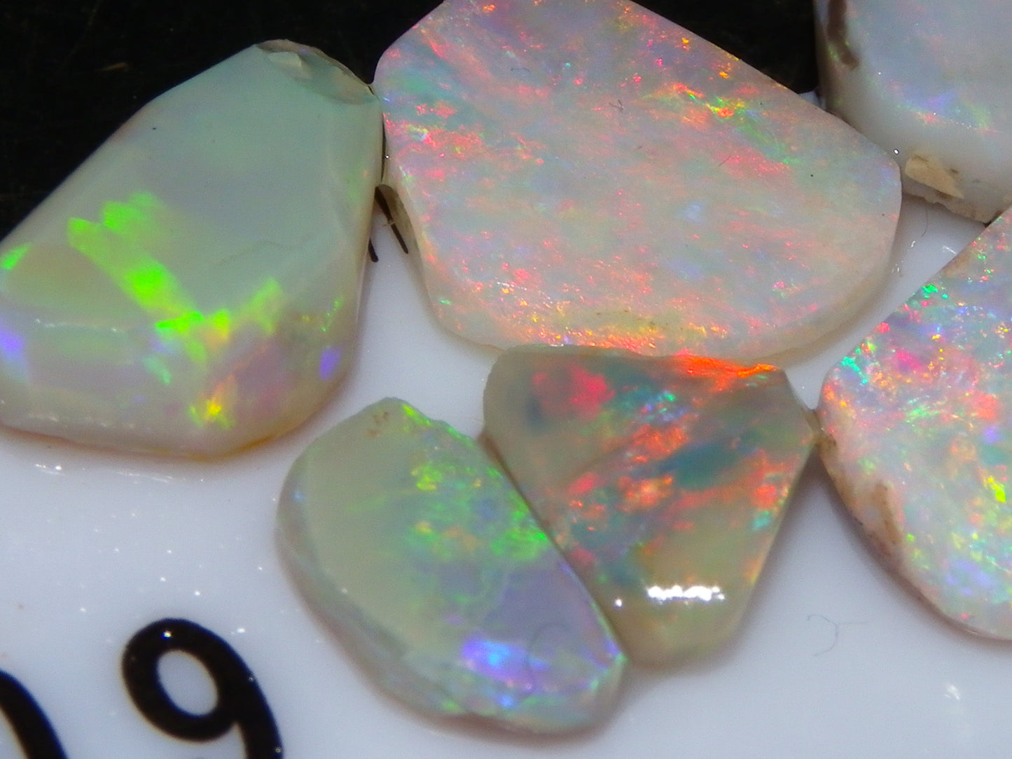 6 Coober Pedy Seam Opal Rubs/Rough Parcel 12.06cts Multicolour Fires Australia