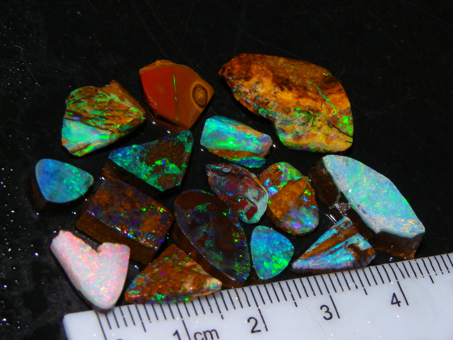 Nice Quality Boulder Opal Rubs/Preforms 33cts Queensland Australia Multicolours