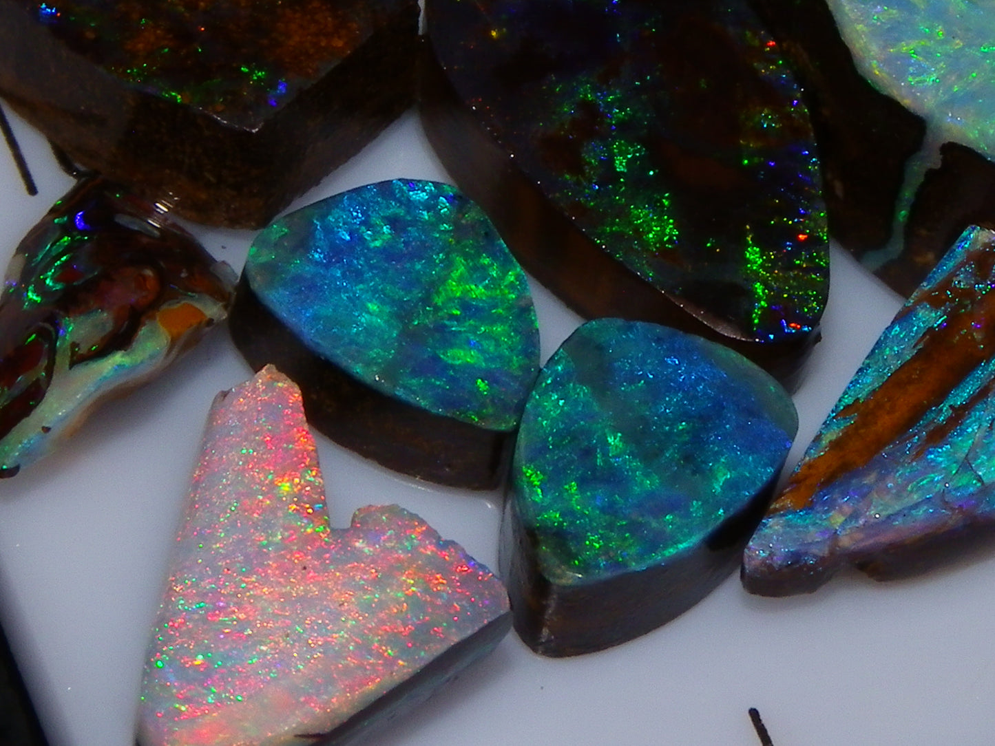 Nice Quality Boulder Opal Rubs/Preforms 33cts Queensland Australia Multicolours