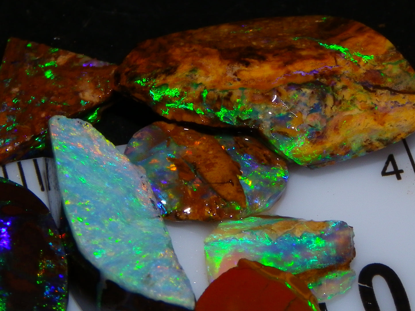 Nice Quality Boulder Opal Rubs/Preforms 33cts Queensland Australia Multicolours