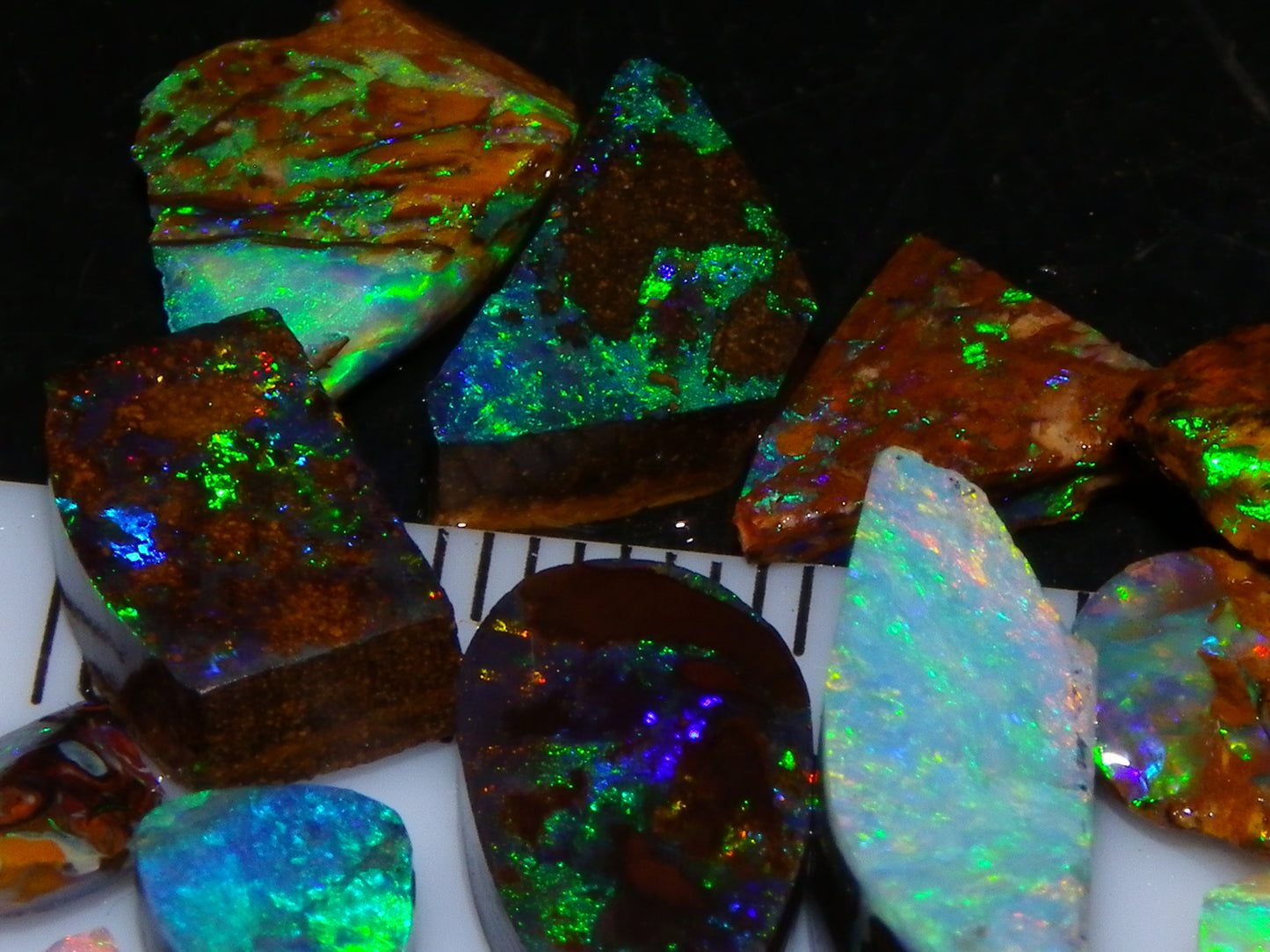 Nice Quality Boulder Opal Rubs/Preforms 33cts Queensland Australia Multicolours