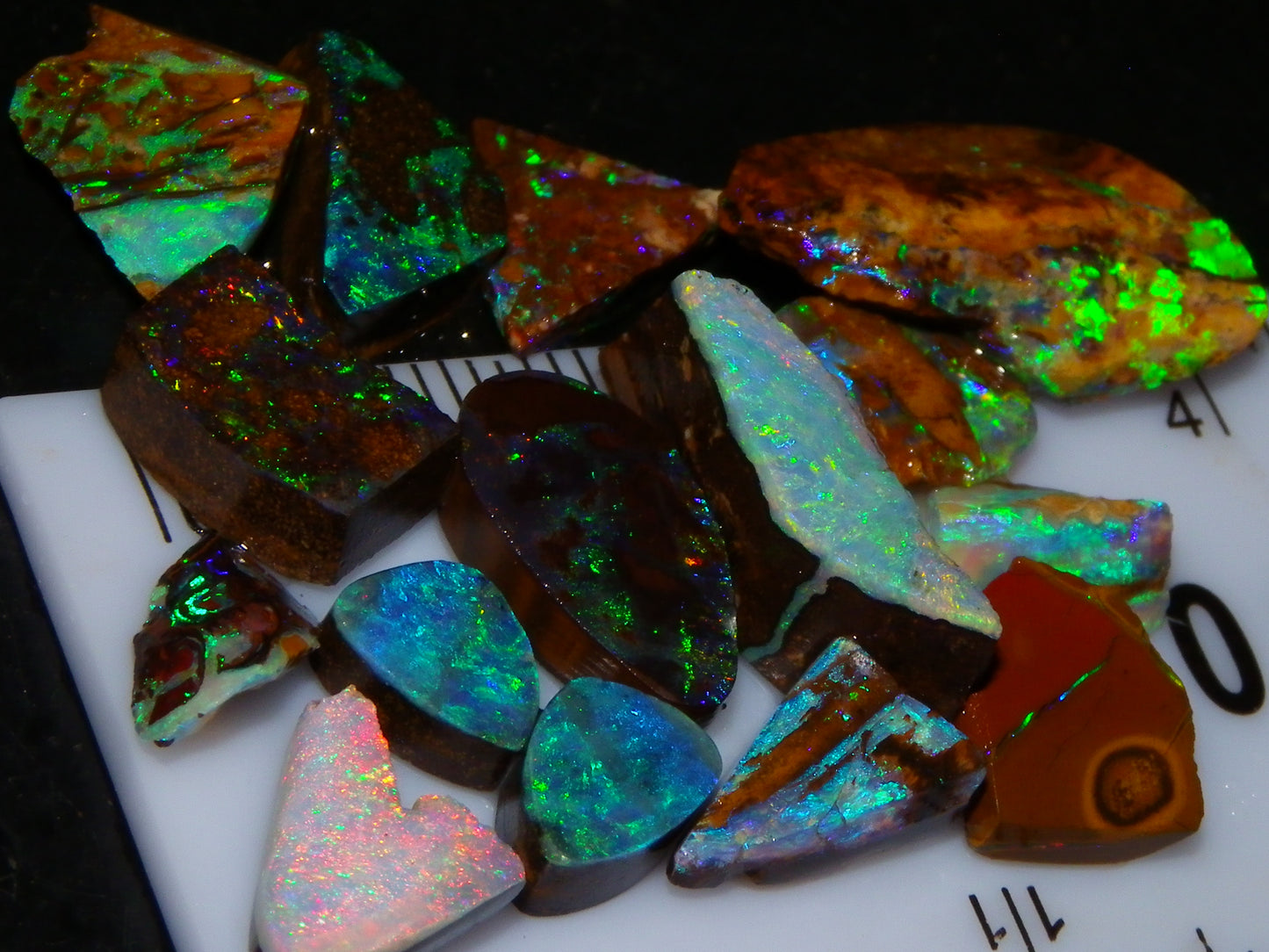 Nice Quality Boulder Opal Rubs/Preforms 33cts Queensland Australia Multicolours