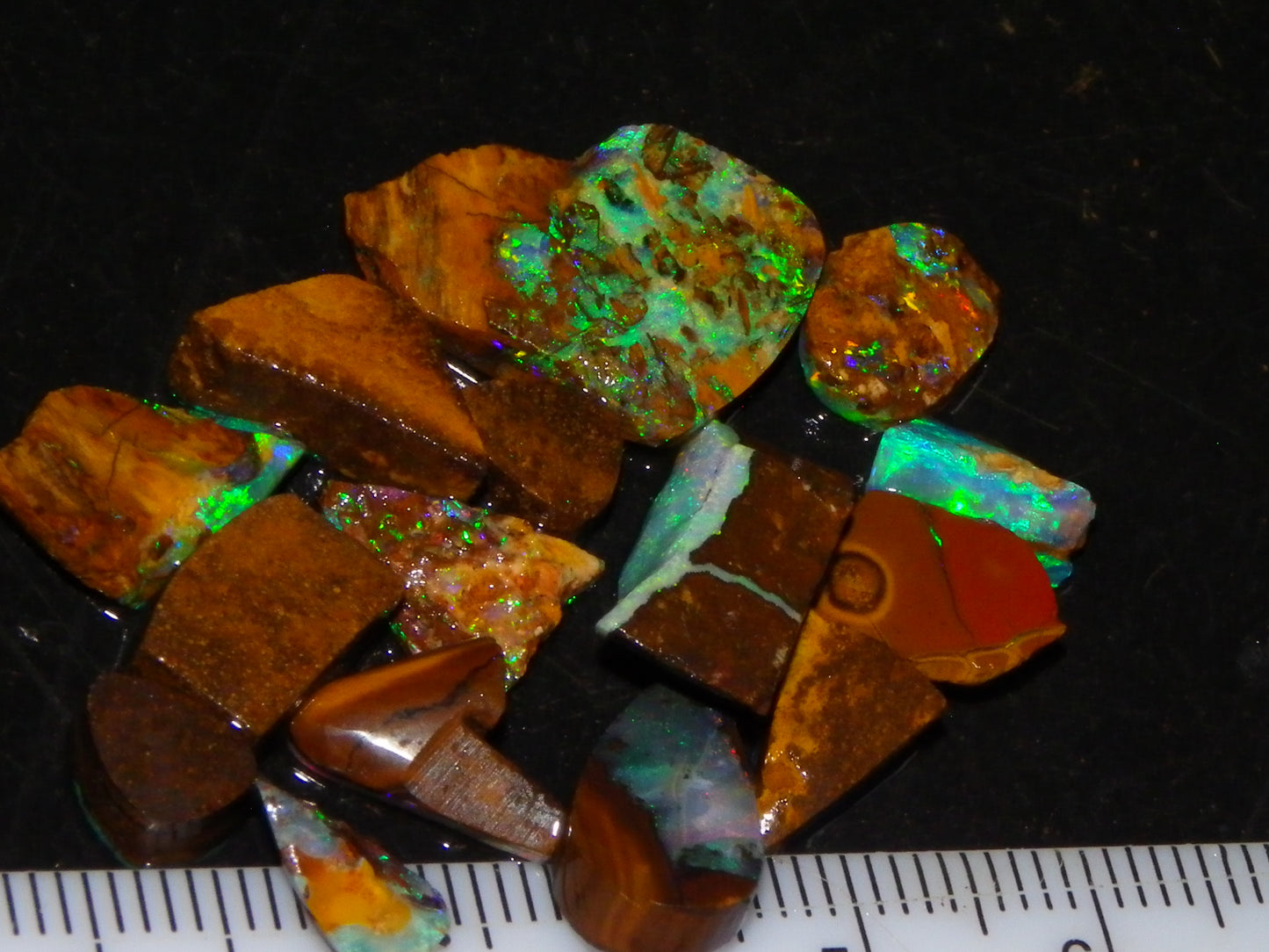 Nice Quality Boulder Opal Rubs/Preforms 33cts Queensland Australia Multicolours