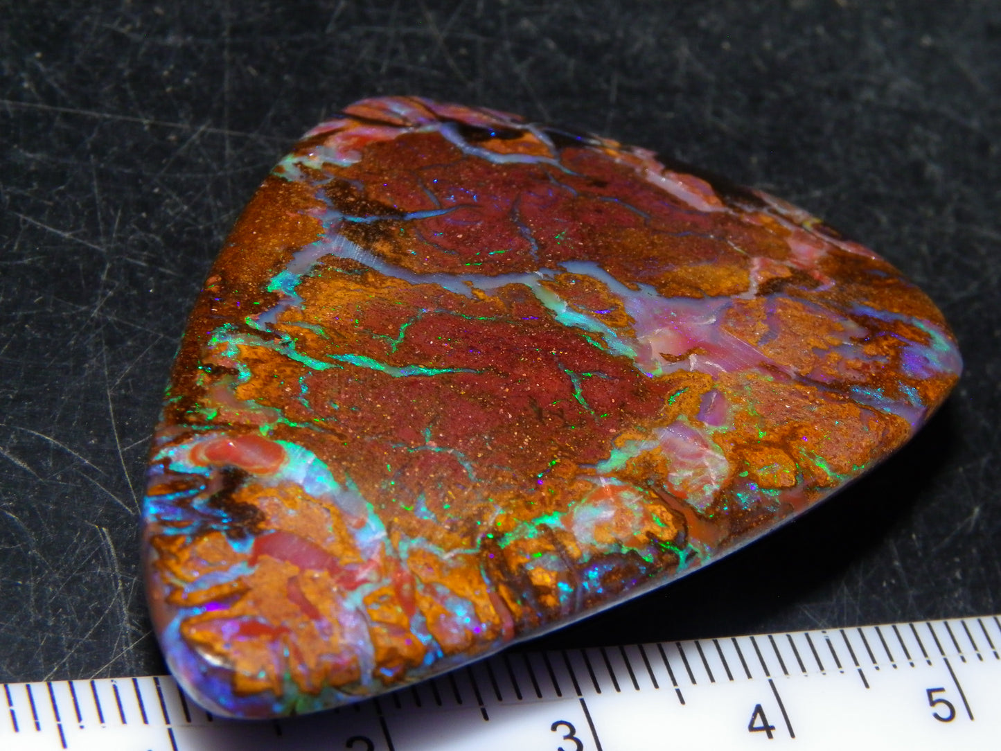 Large Koroit Opal Freeform/Cab 116.3cts Blue/Purple/Green Fires/Veins Queensland Australia
