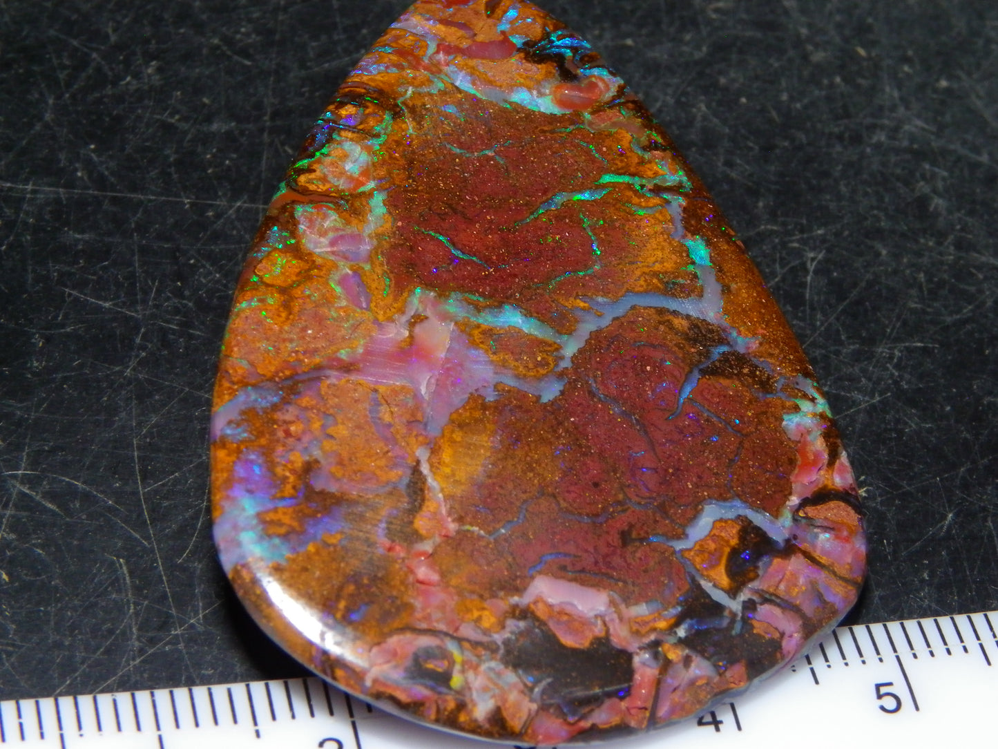 Large Koroit Opal Freeform/Cab 116.3cts Blue/Purple/Green Fires/Veins Queensland Australia