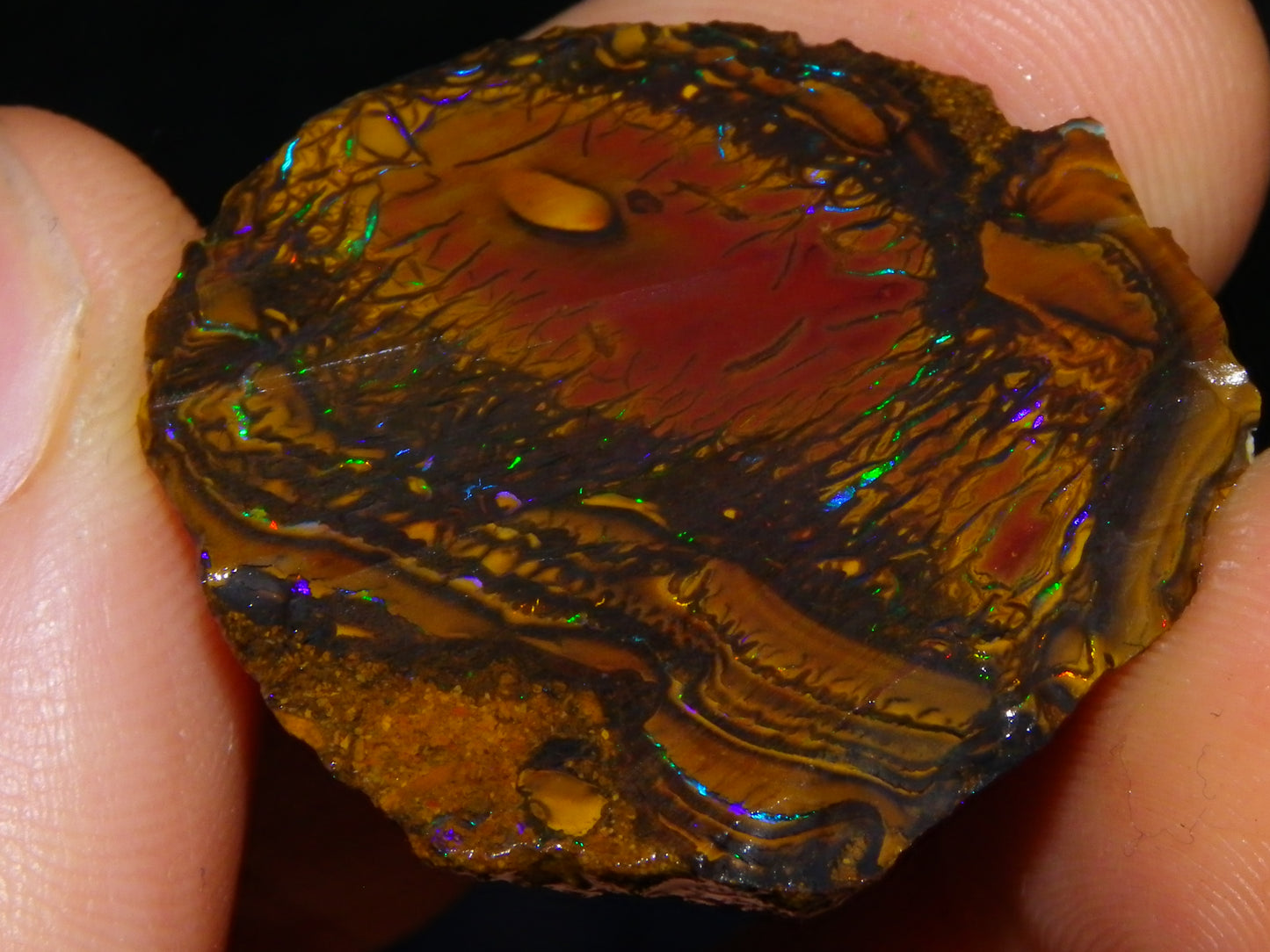 Nice Rough/Sliced Koroit Opal Parcel 148.4cts red/Green/Blue Fires Pair Qld Australia