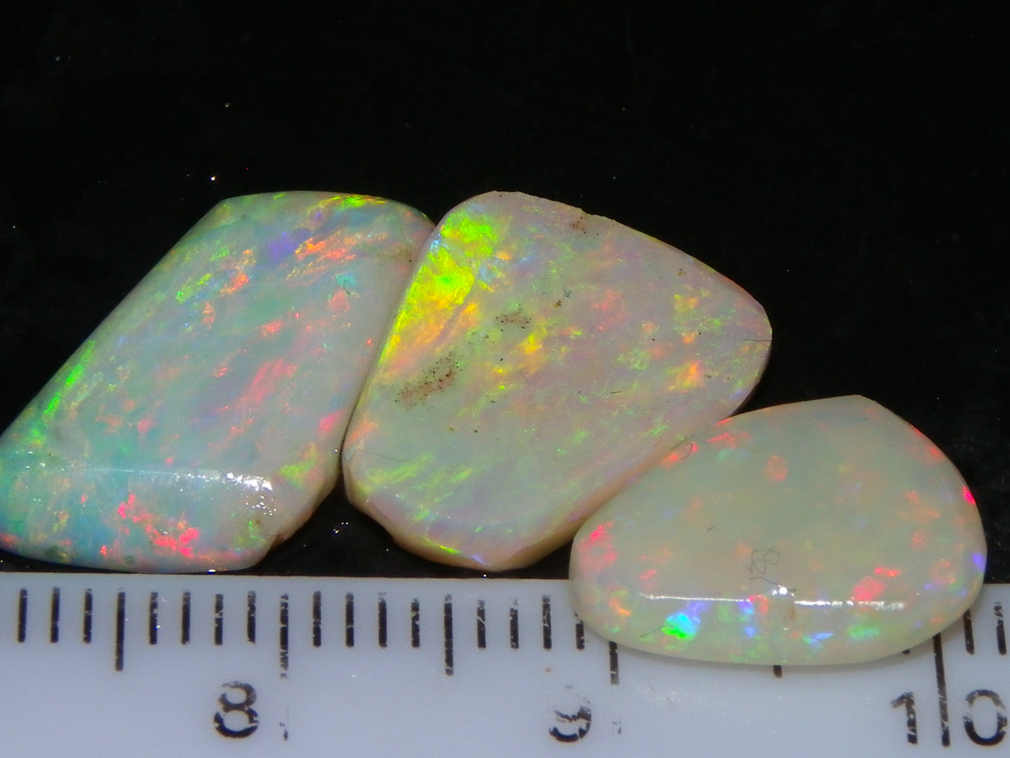 3 Gem Rubbed/Preform/Rough Opals 10.2cts Coober Pedy Multicolour Fires Australia Au