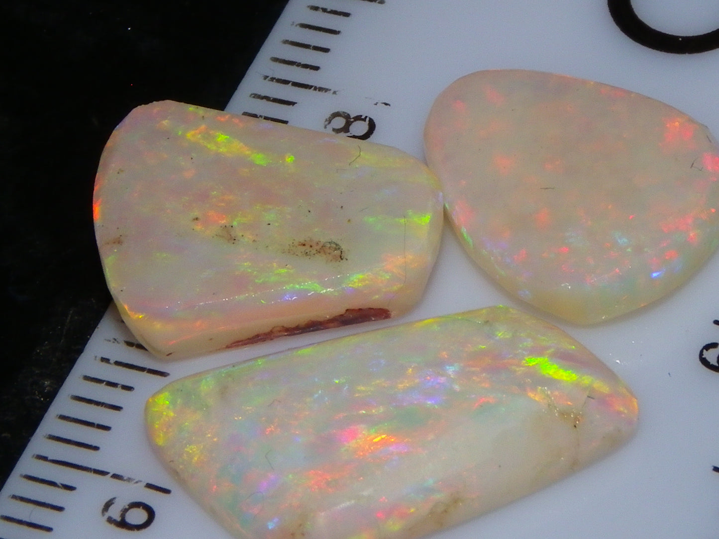 3 Gem Rubbed/Preform/Rough Opals 10.2cts Coober Pedy Multicolour Fires Australia Au