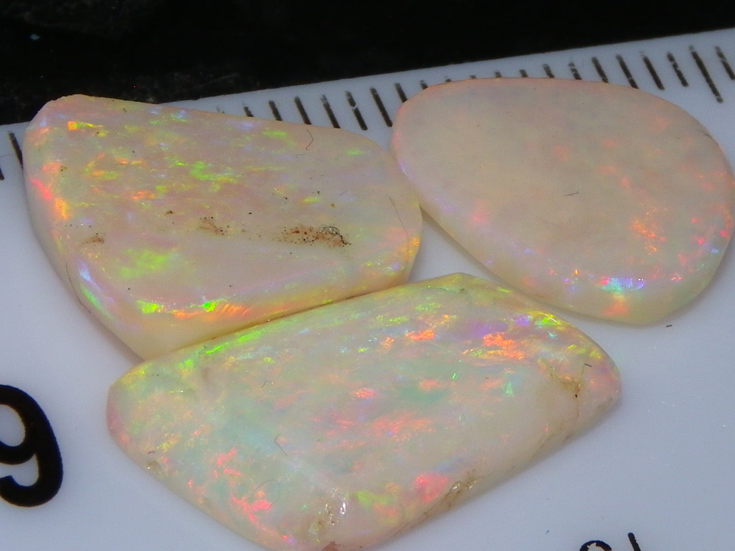 3 Gem Rubbed/Preform/Rough Opals 10.2cts Coober Pedy Multicolour Fires Australia Au