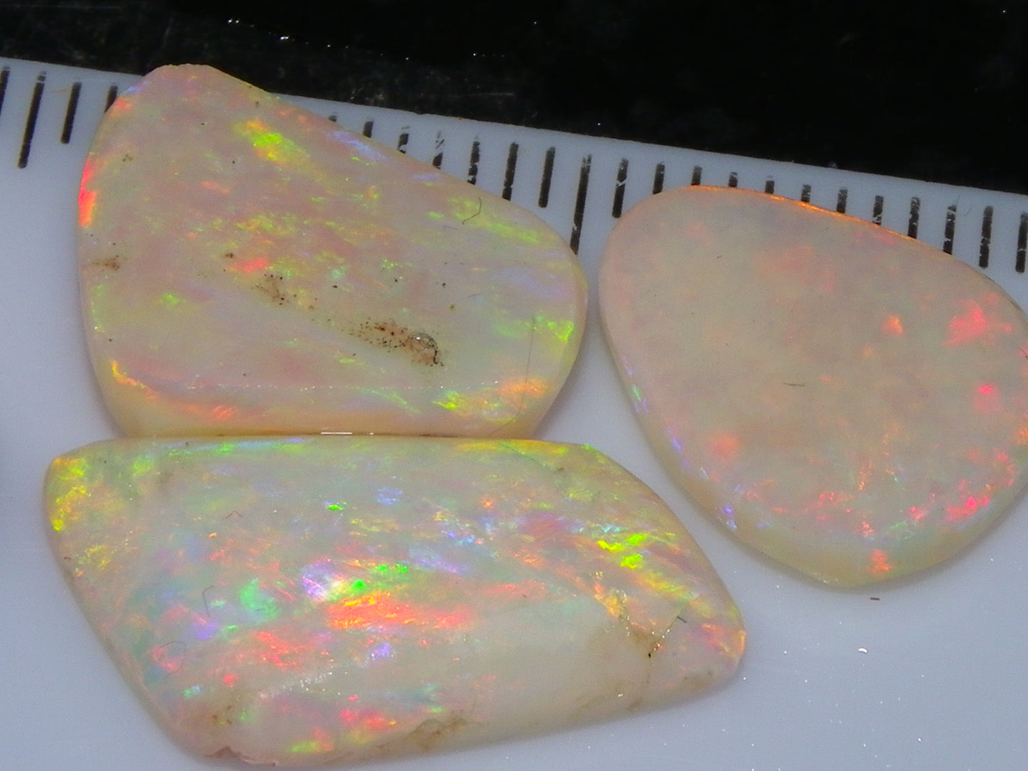 3 Gem Rubbed/Preform/Rough Opals 10.2cts Coober Pedy Multicolour Fires Australia Au