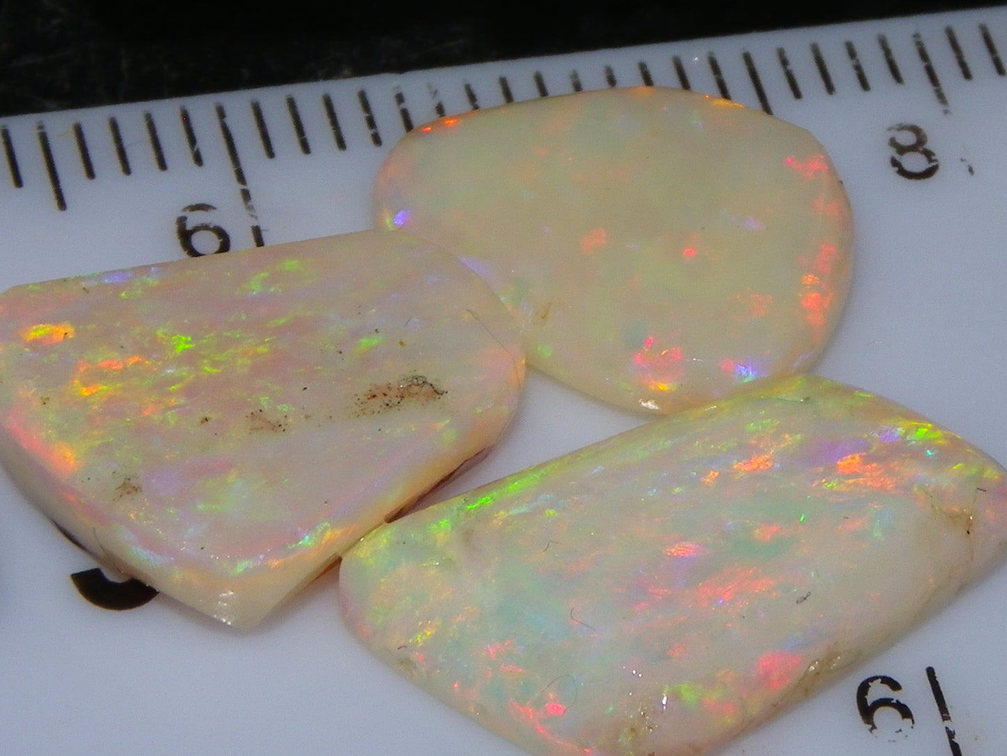 3 Gem Rubbed/Preform/Rough Opals 10.2cts Coober Pedy Multicolour Fires Australia Au