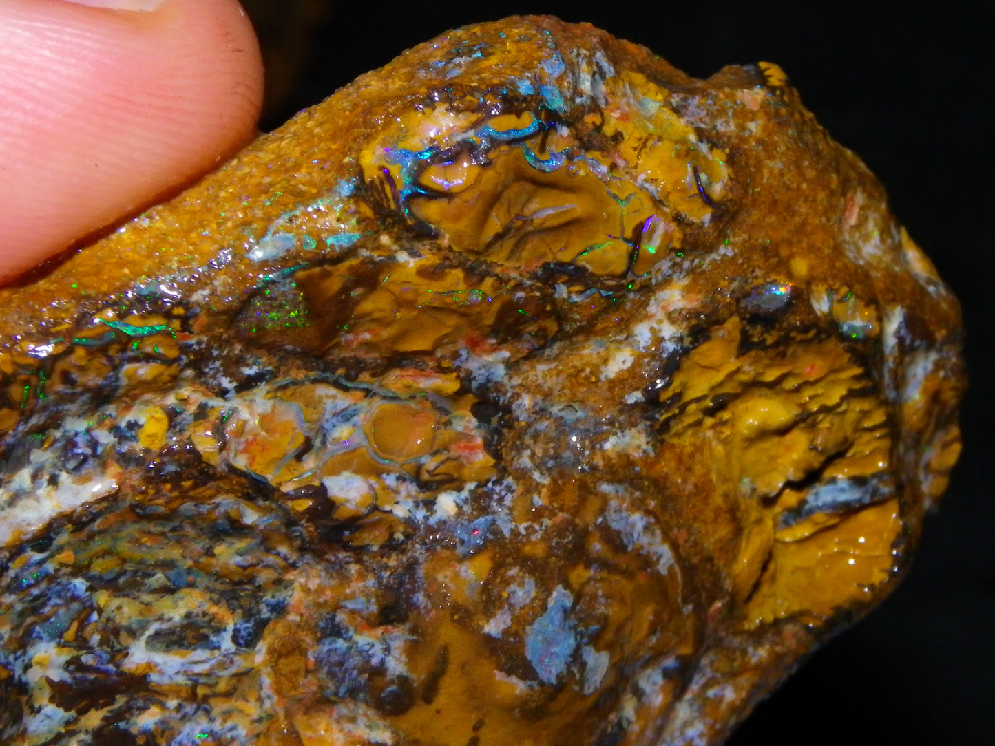 2 Nice Larger Rough/sliced Koroit Opals 476cts Queensland Australia Pattern/Fires :)