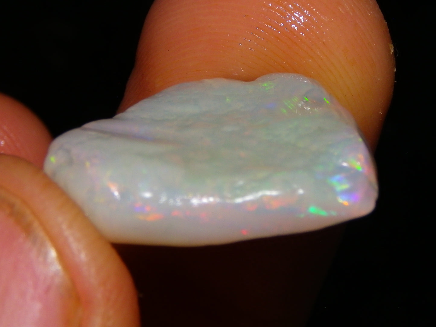 3 Nice Rough Coober Pedy Opals 78.4cts Multicolour Fires/Bars White/Crystal Base