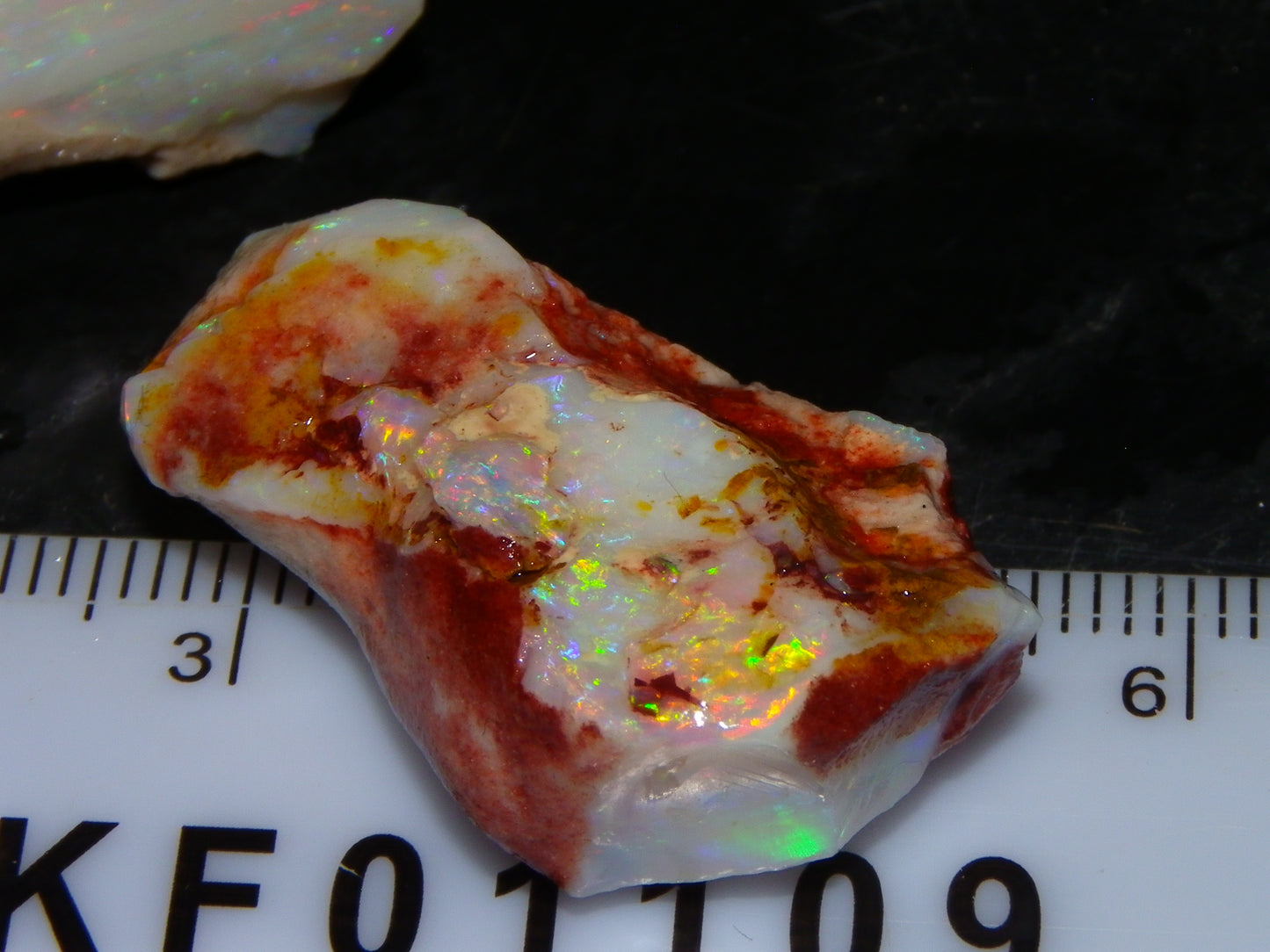 3 Nice Rough Coober Pedy Opals 78.4cts Multicolour Fires/Bars White/Crystal Base