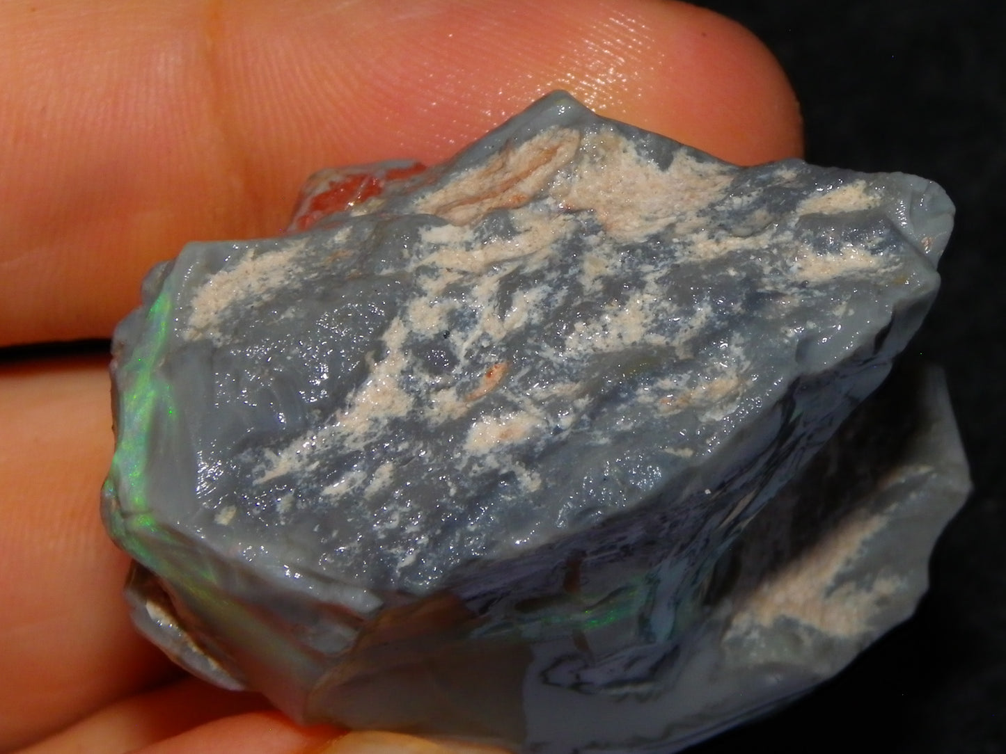 Huge 173.14cts Lightning Ridge Rough Seam Opal Grey Base Multicolour Fires/Bars