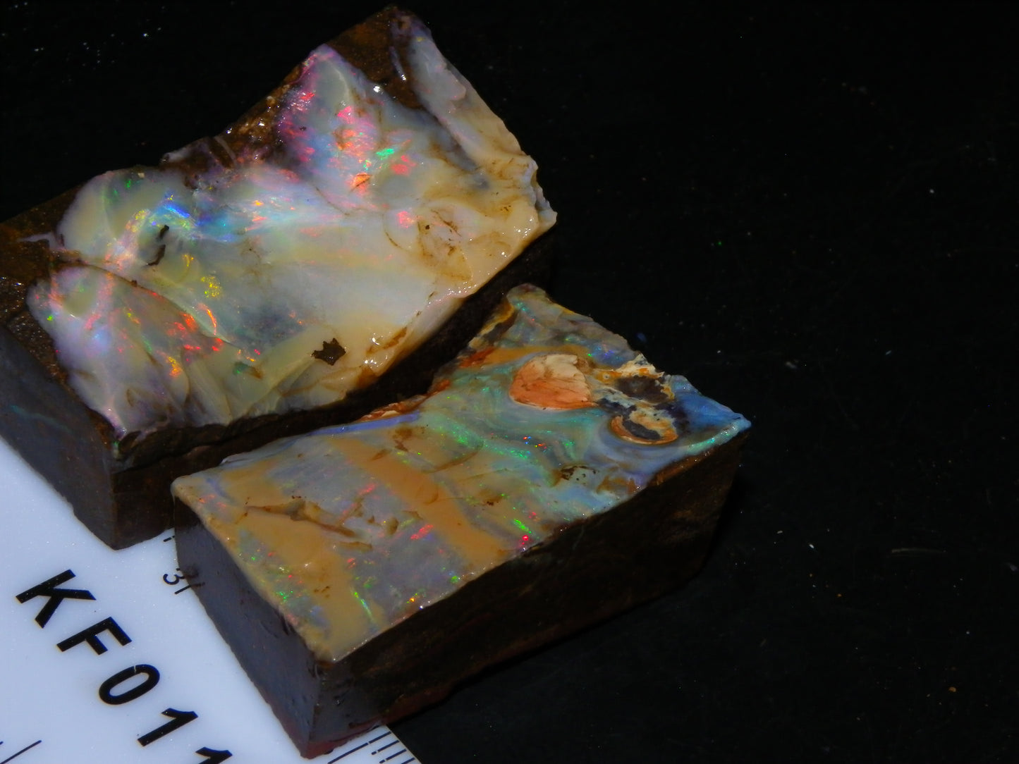 2 Nice Boulder Opal Rough Specimens 400cts Queensland Australia Fires/Patterns