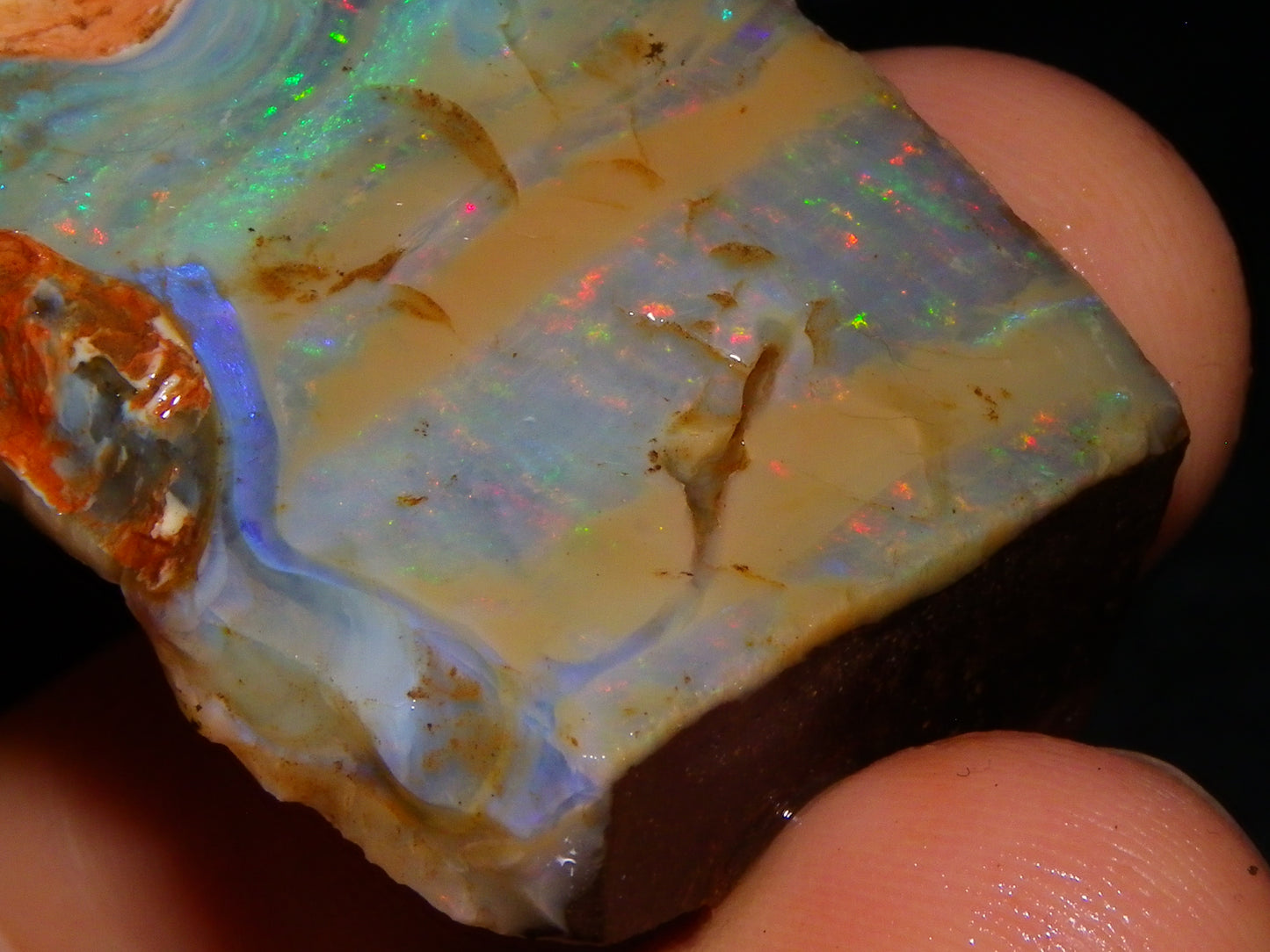2 Nice Boulder Opal Rough Specimens 400cts Queensland Australia Fires/Patterns