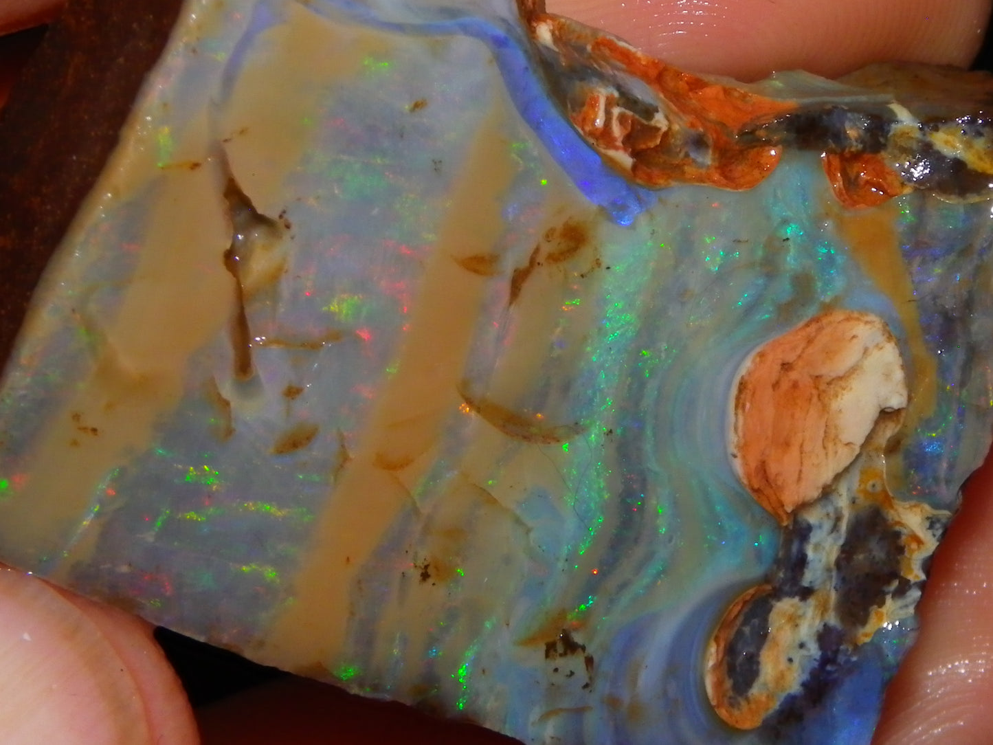 2 Nice Boulder Opal Rough Specimens 400cts Queensland Australia Fires/Patterns