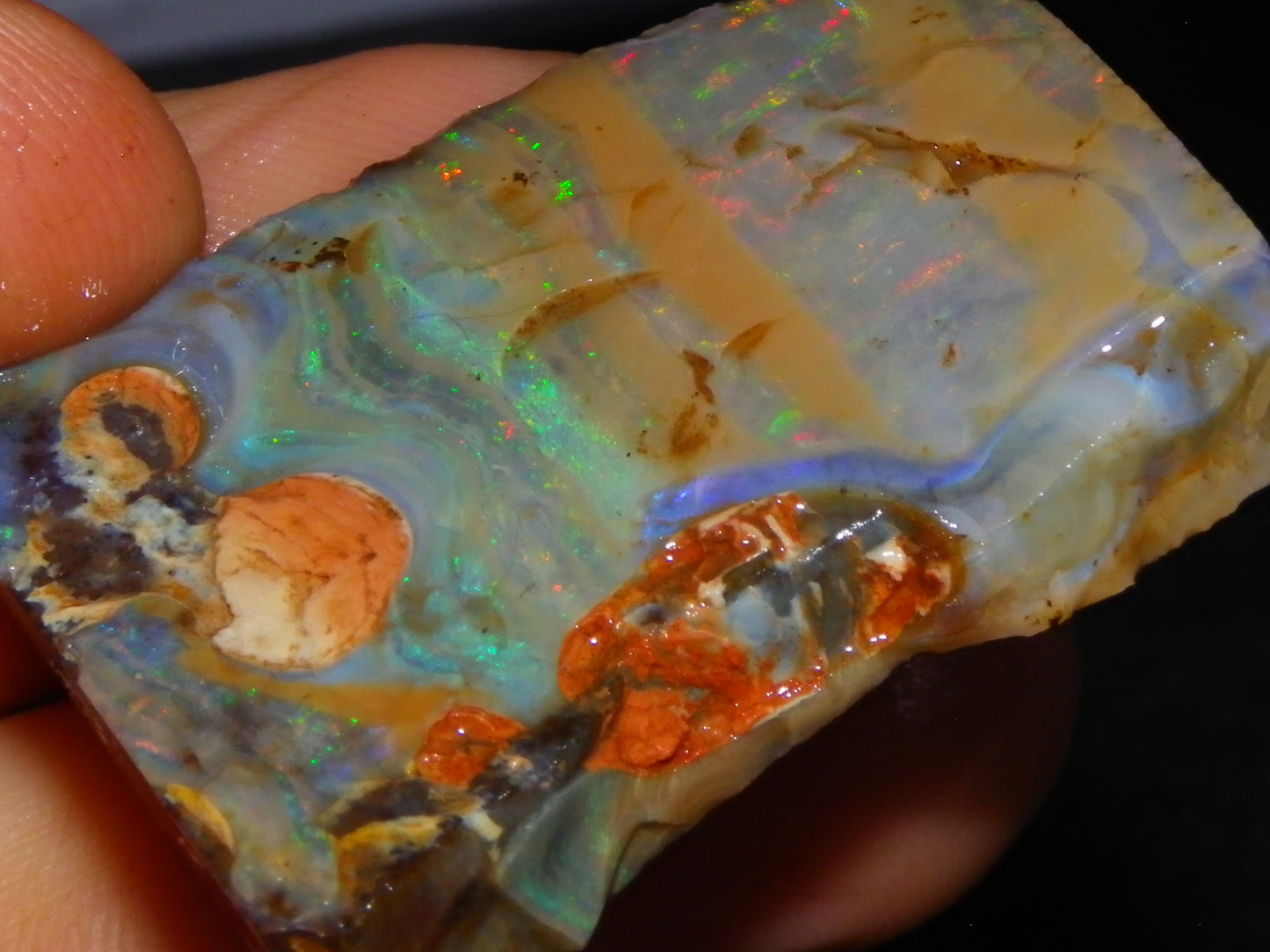 2 Nice Boulder Opal Rough Specimens 400cts Queensland Australia Fires/Patterns
