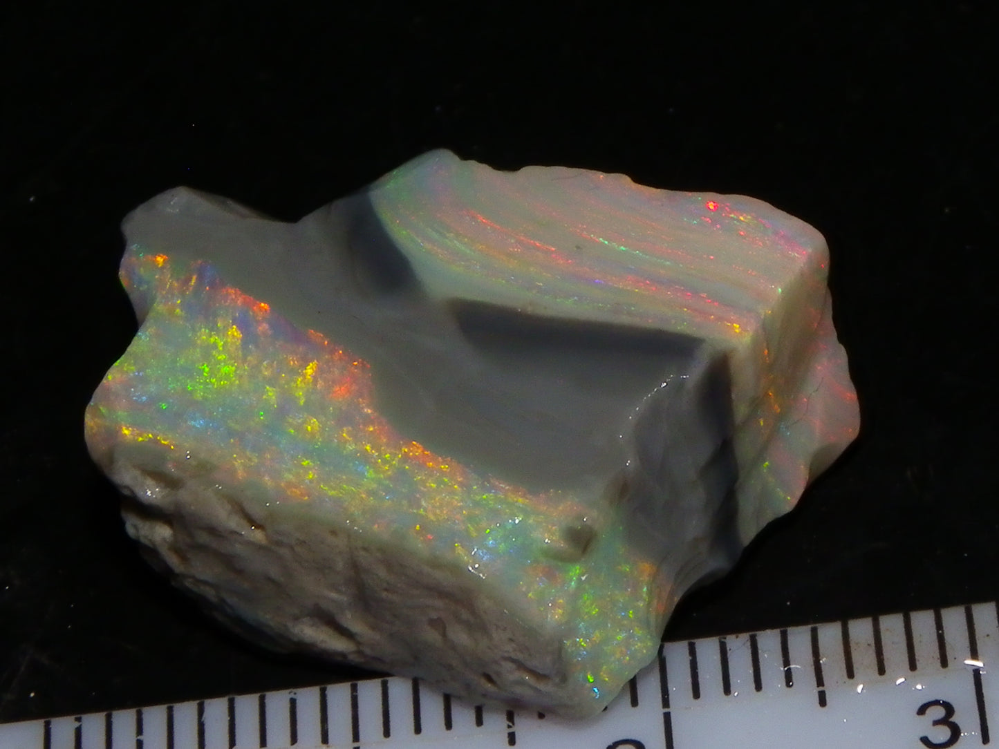 Quality Lightning Ridge Seam Opal Rough Stone 25cts Multicolours 2 Sections