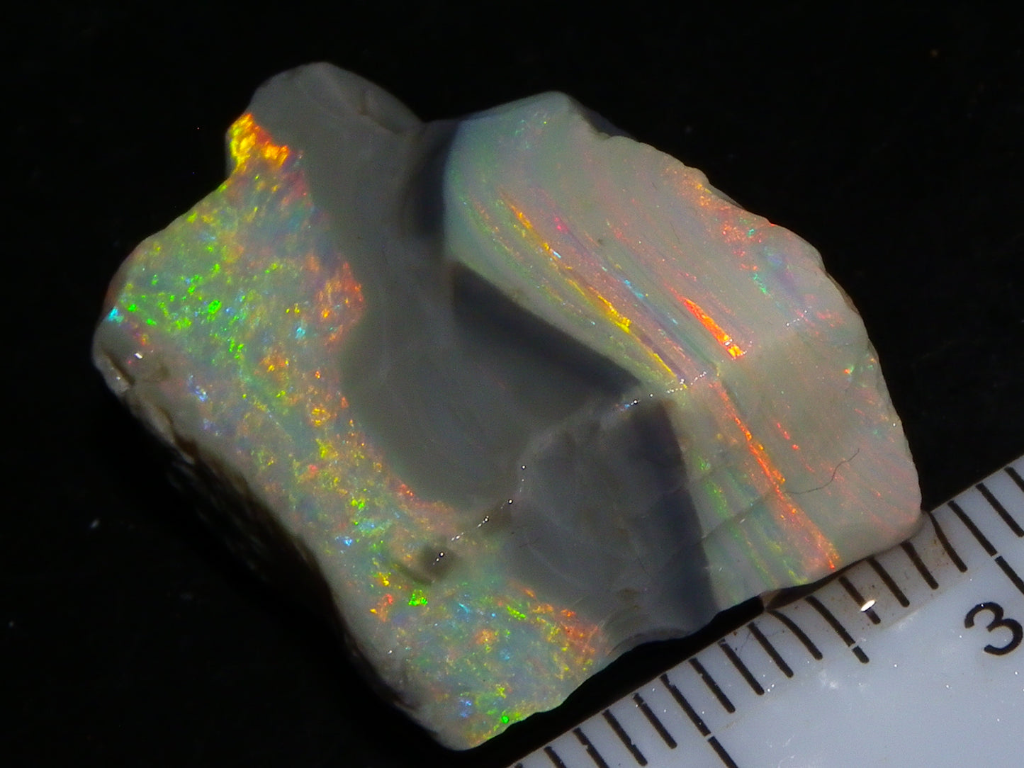 Quality Lightning Ridge Seam Opal Rough Stone 25cts Multicolours 2 Sections