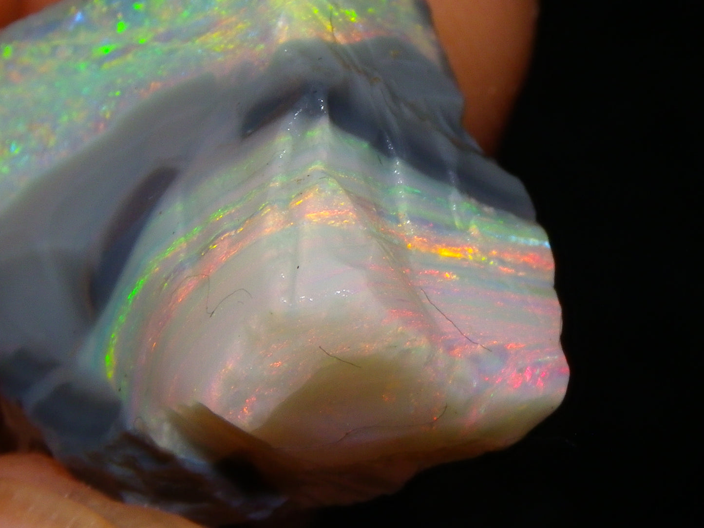 Quality Lightning Ridge Seam Opal Rough Stone 25cts Multicolours 2 Sections