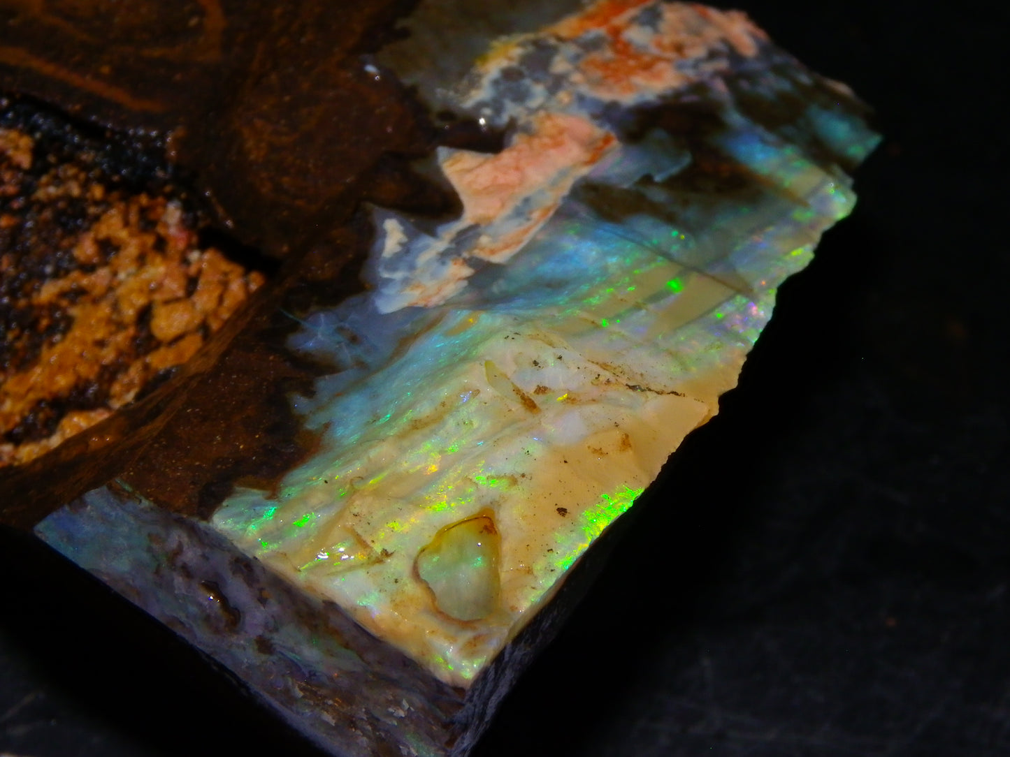 2 Nice Rough Boulder Opals Specimens 809cts Queensland Australia Some Fires Green/Blue