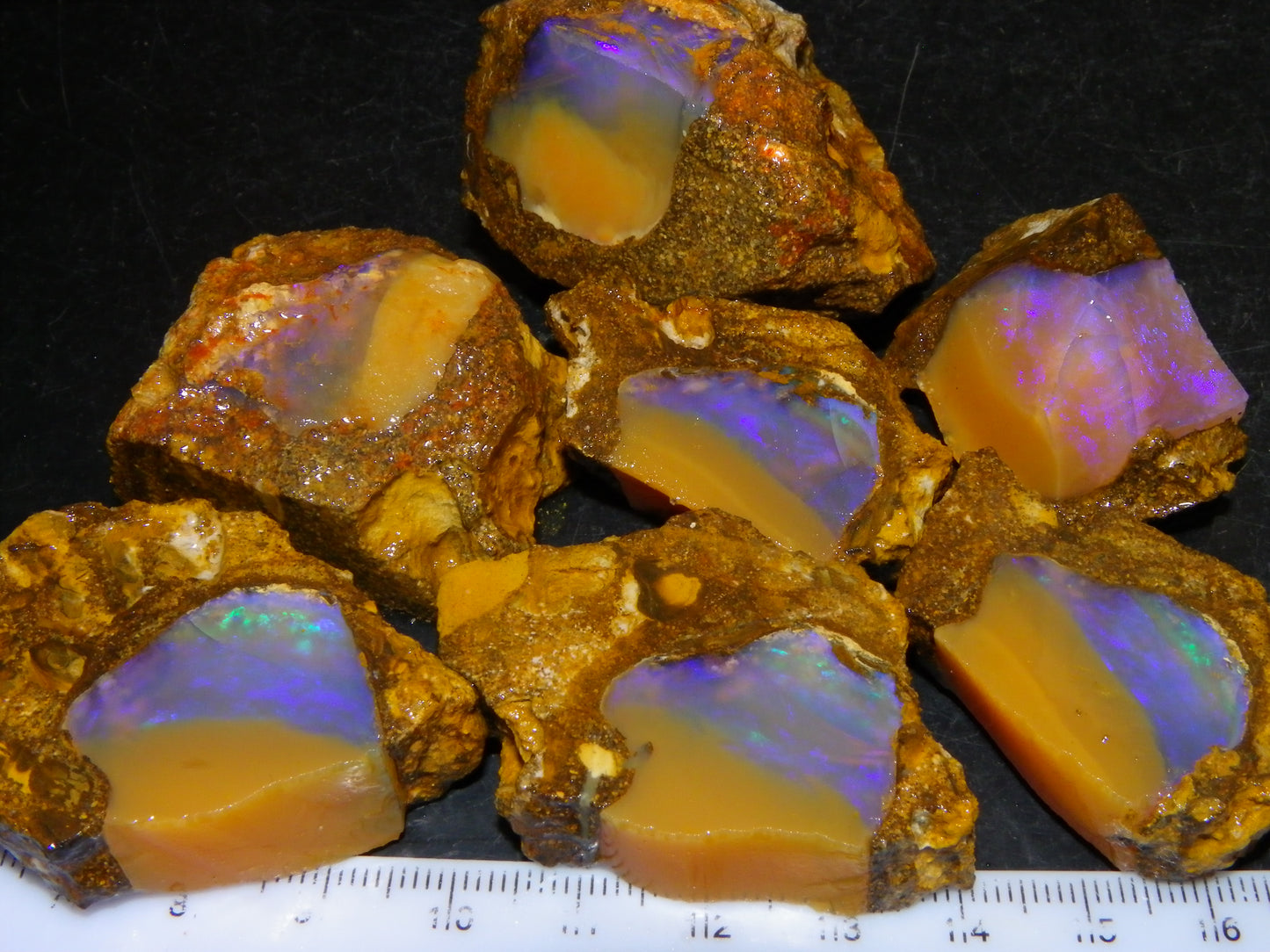 Nice Opalton Pipe Opal Sliced set/Parcel 962cts Blue/Purple/Greens Crystal Opal