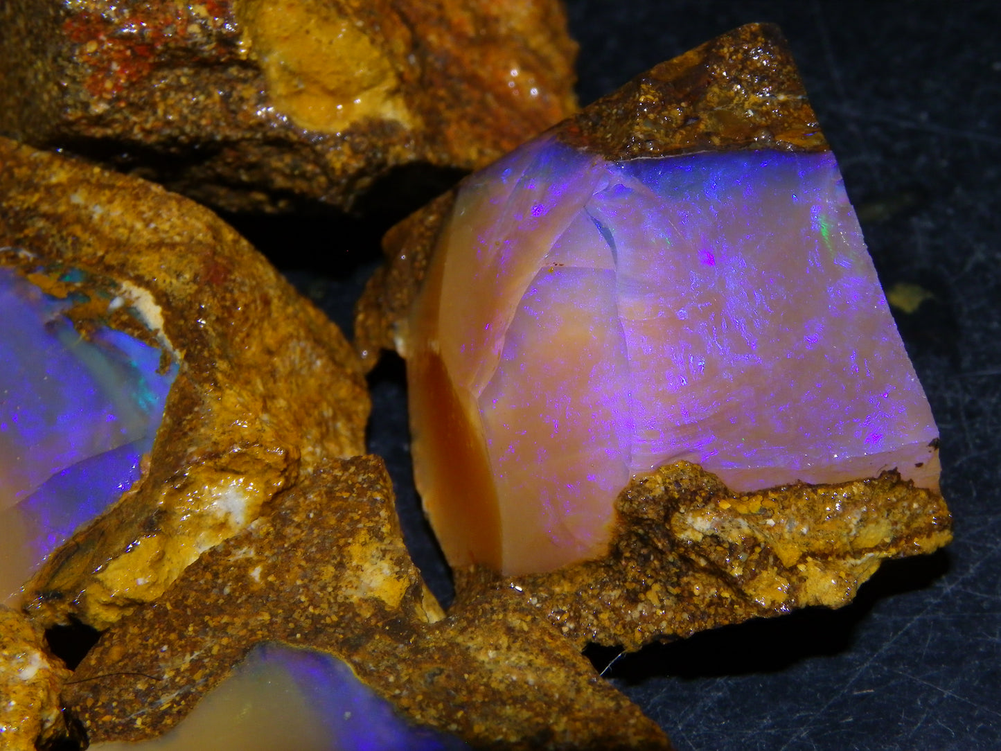 Nice Opalton Pipe Opal Sliced set/Parcel 962cts Blue/Purple/Greens Crystal Opal