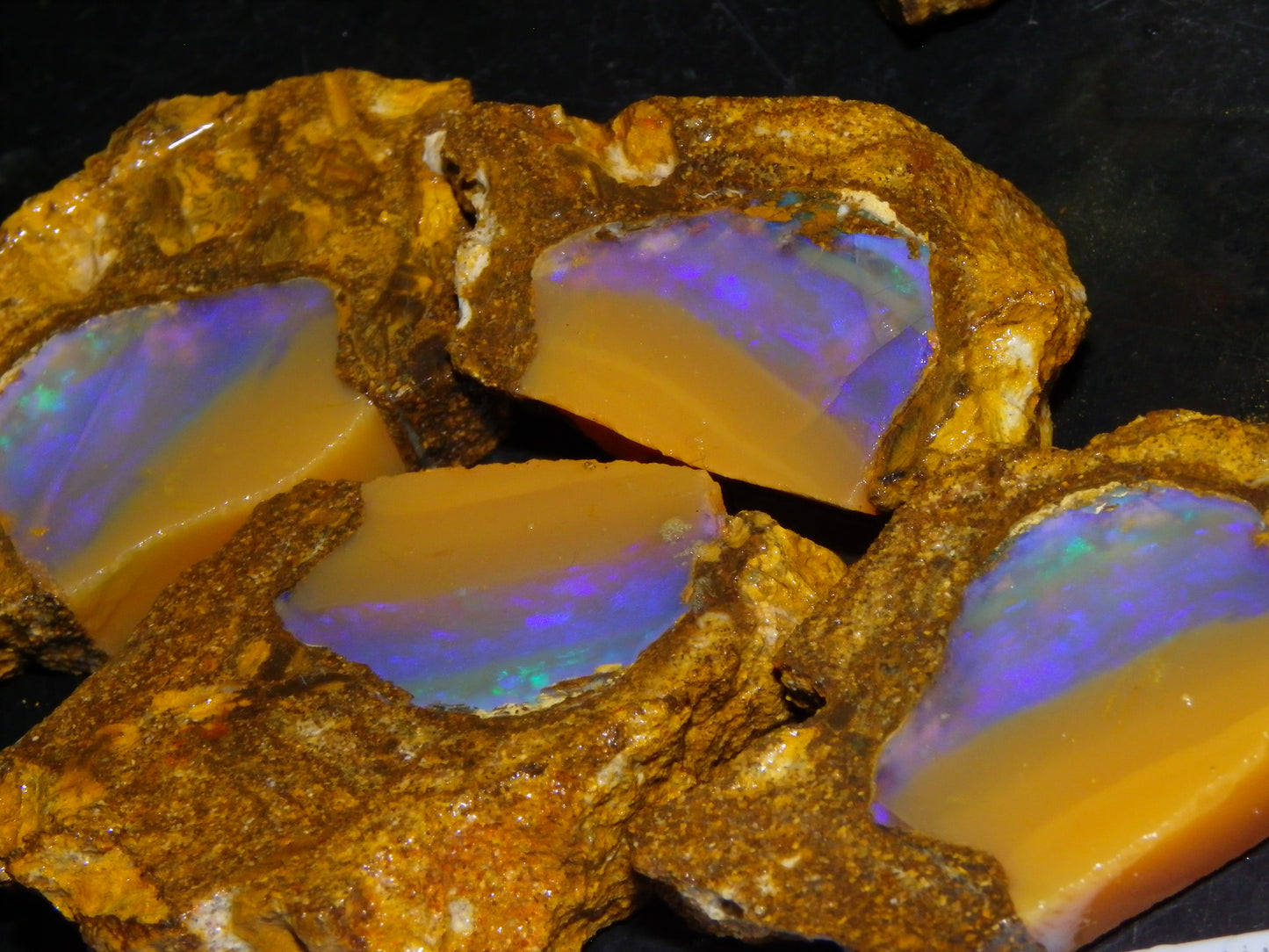 Nice Opalton Pipe Opal Sliced set/Parcel 962cts Blue/Purple/Greens Crystal Opal