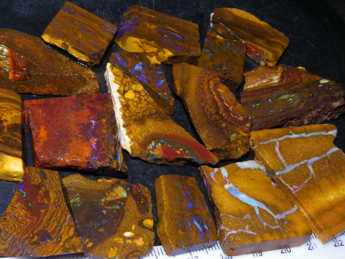 Nice Rough/Sliced Boulder/Matrix Opal Parcel 587cts Queensland Australia Patterns/Fires